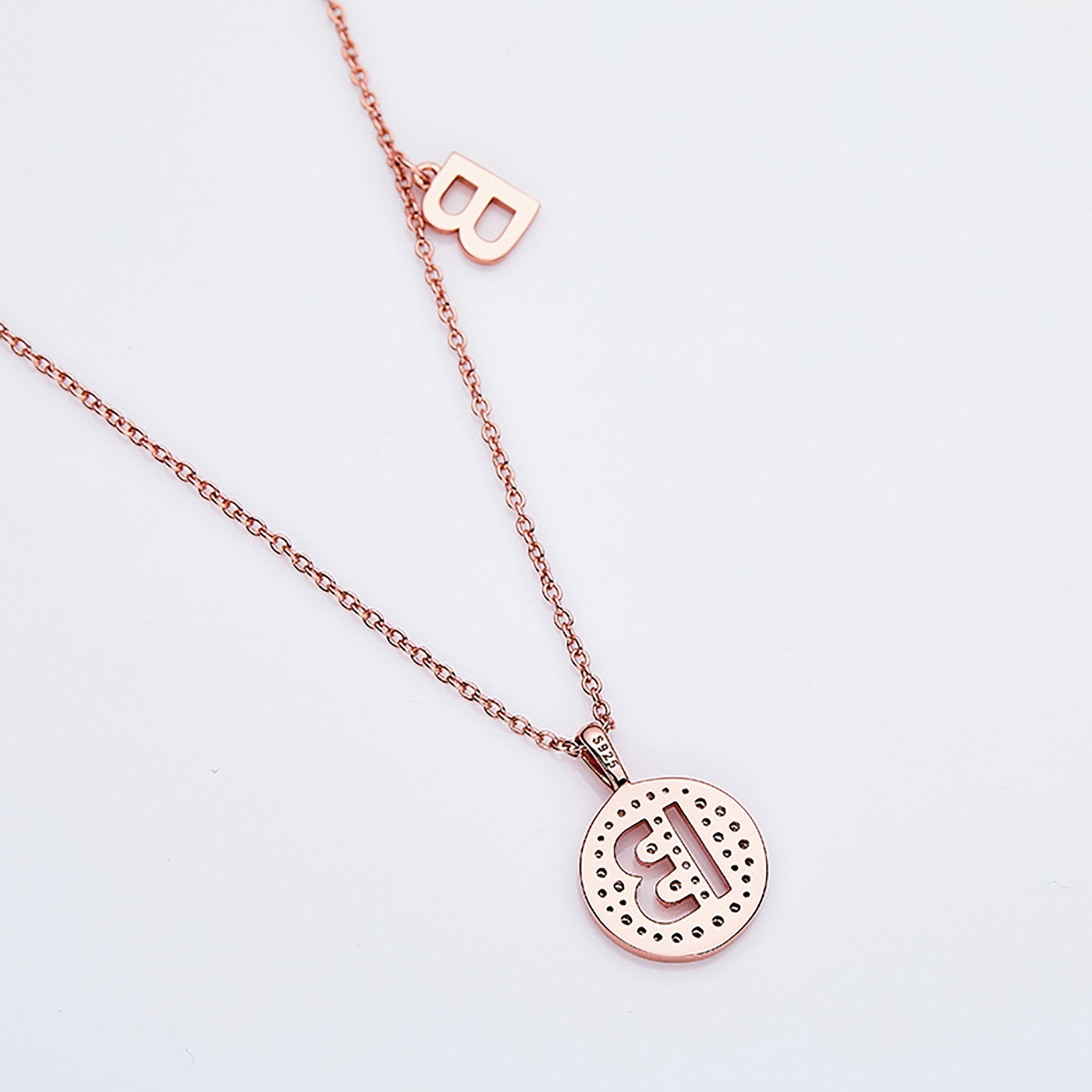 Customized "B" Letter Moissanite Diamond Necklace - Camila Brown