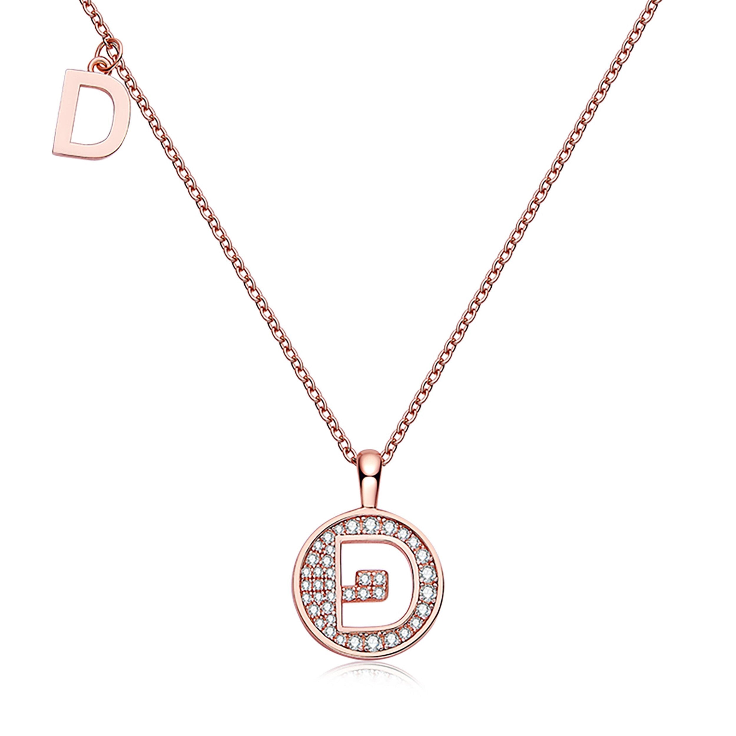 Customized "D" Letter Moissanite Diamond Necklace - Camila Brown