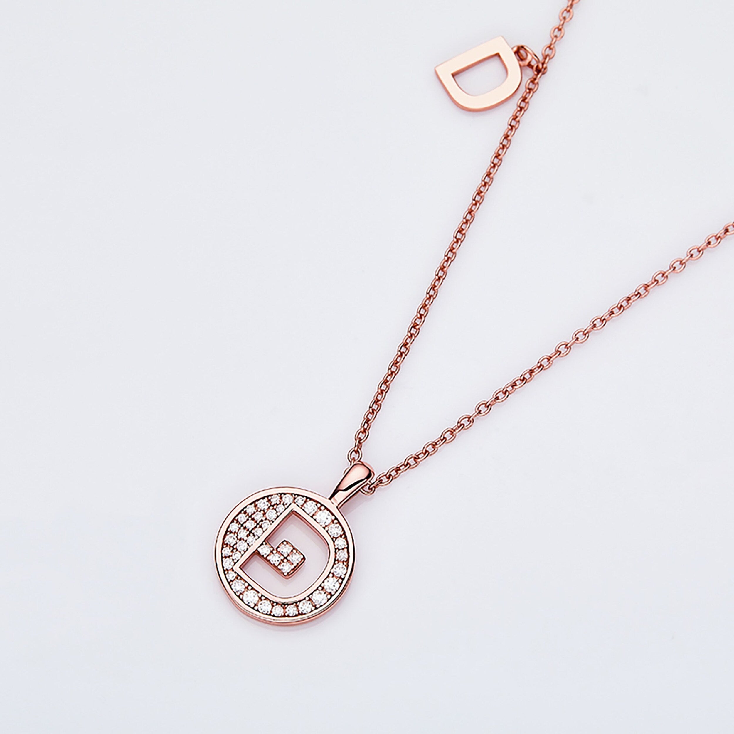 Customized "D" Letter Moissanite Diamond Necklace - Camila Brown