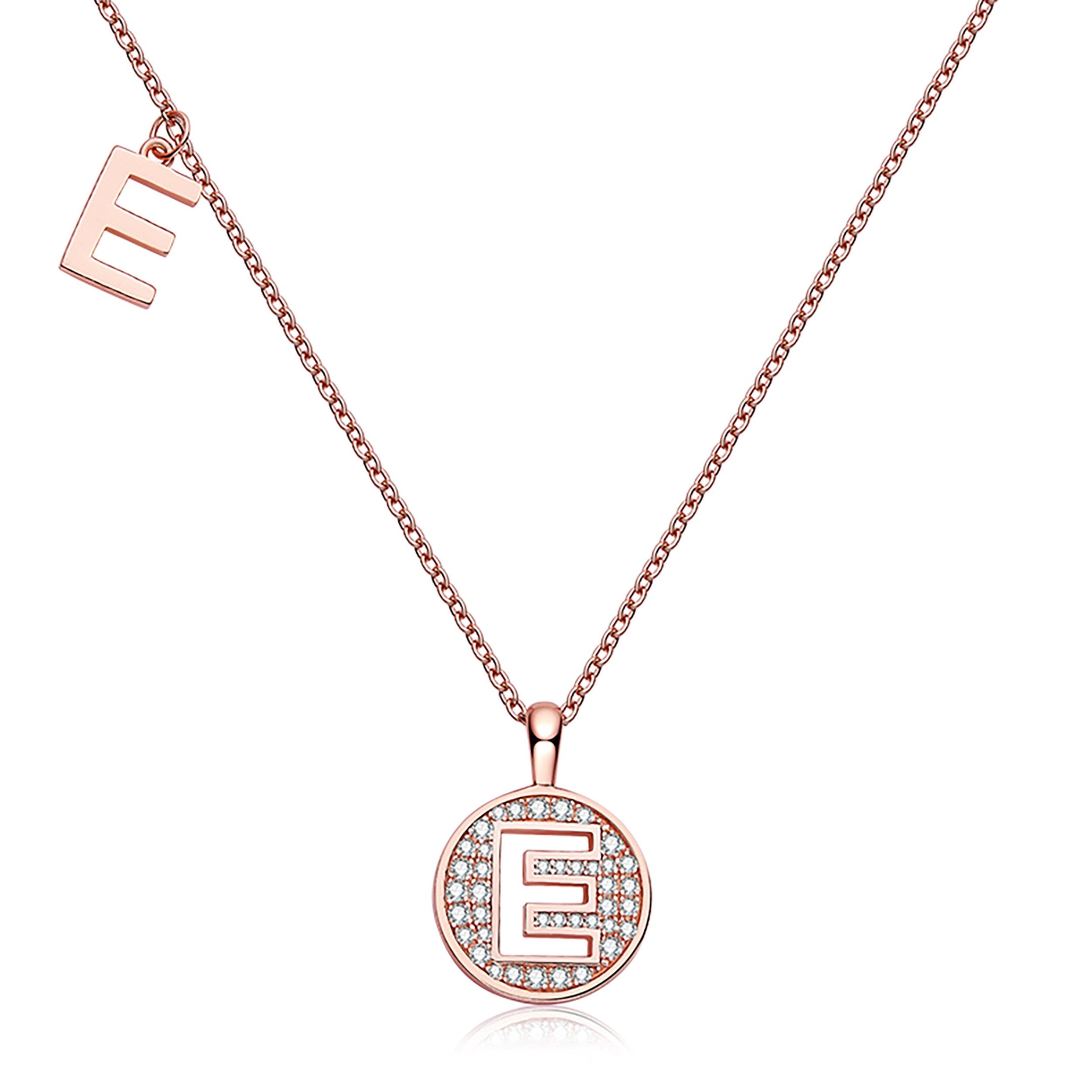 Customized "E" Letter Moissanite Diamond Necklace - Camila Brown