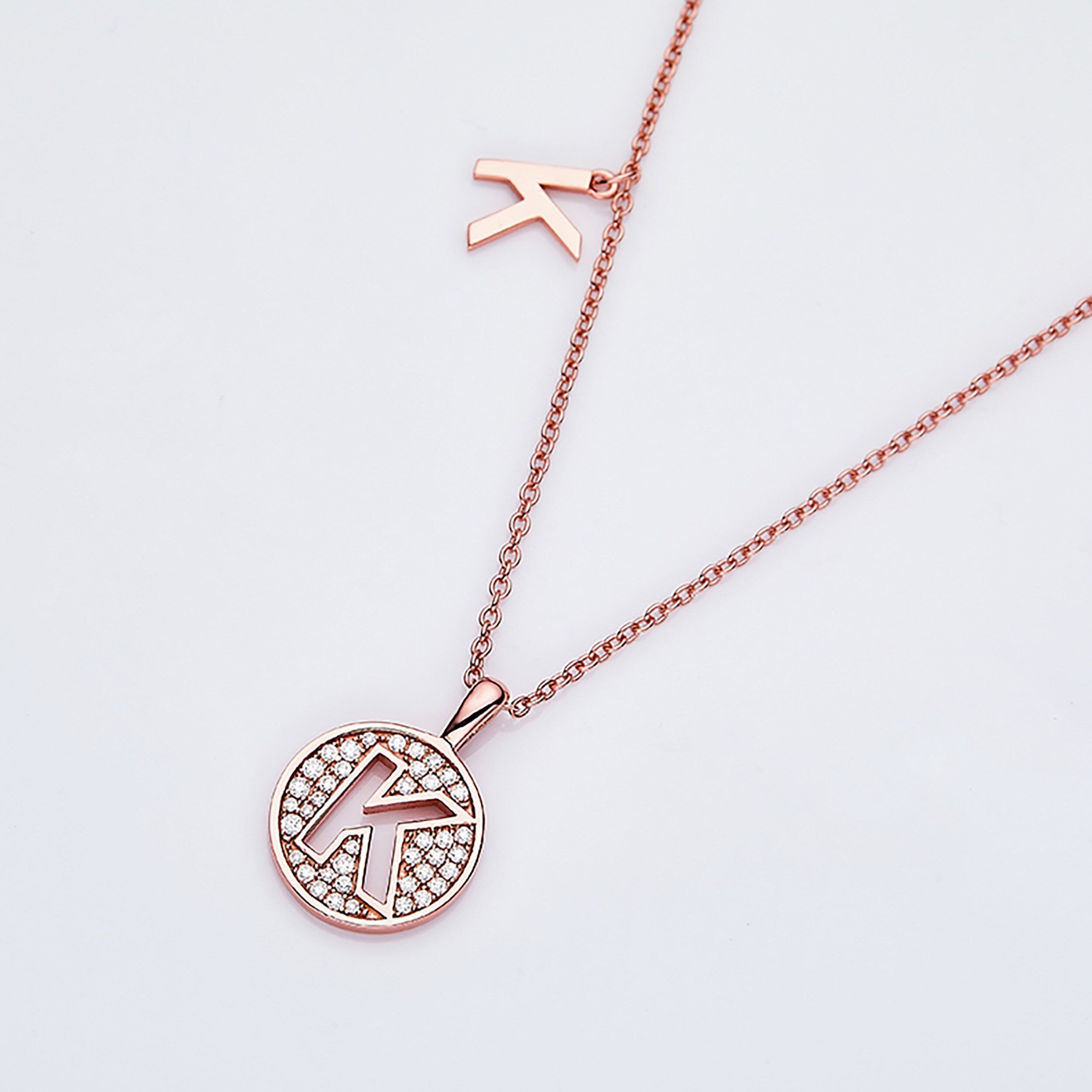 Customized "K" Letter Moissanite Diamond Necklace - Camila Brown