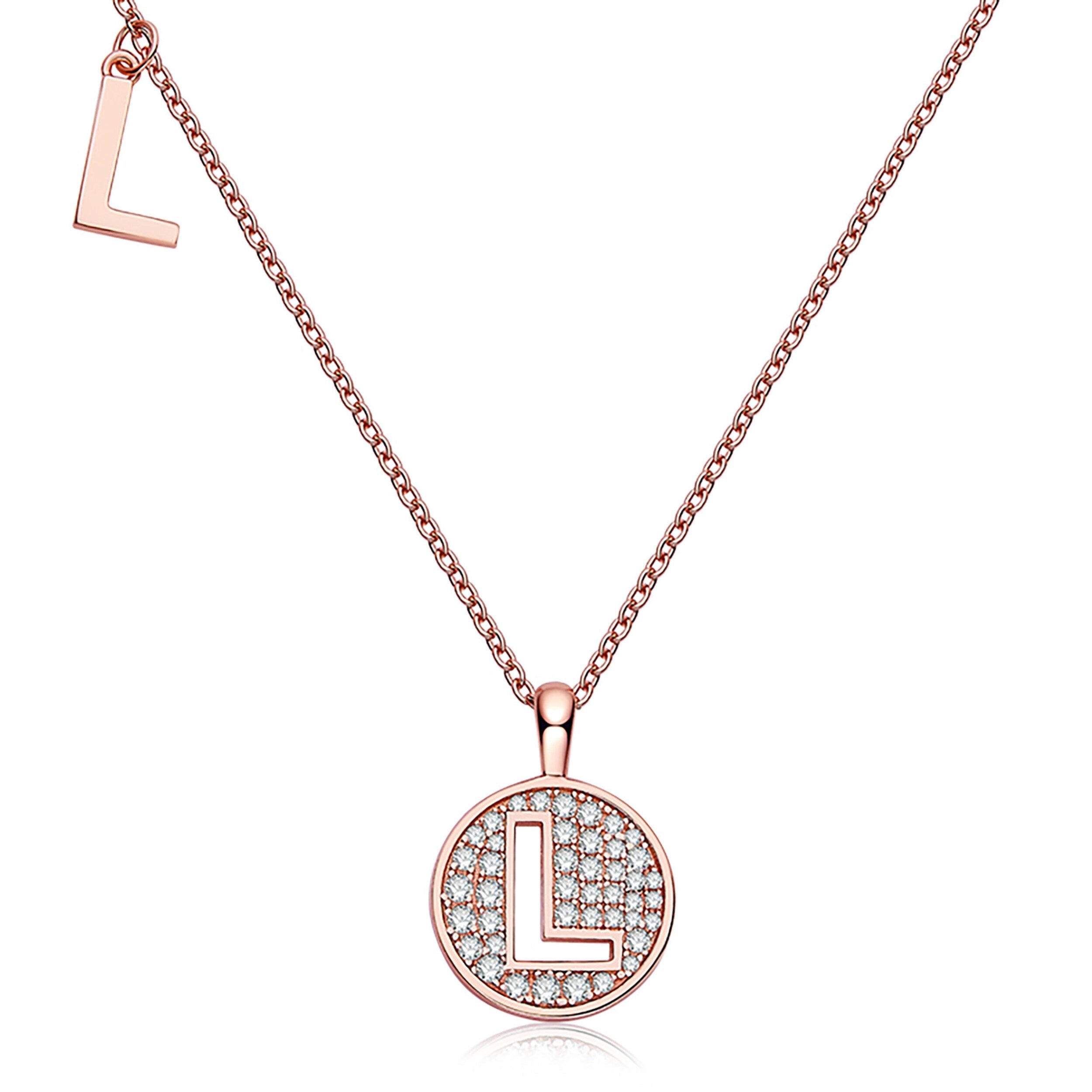 Customized "L" Letter Moissanite Diamond Necklace - Camila Brown
