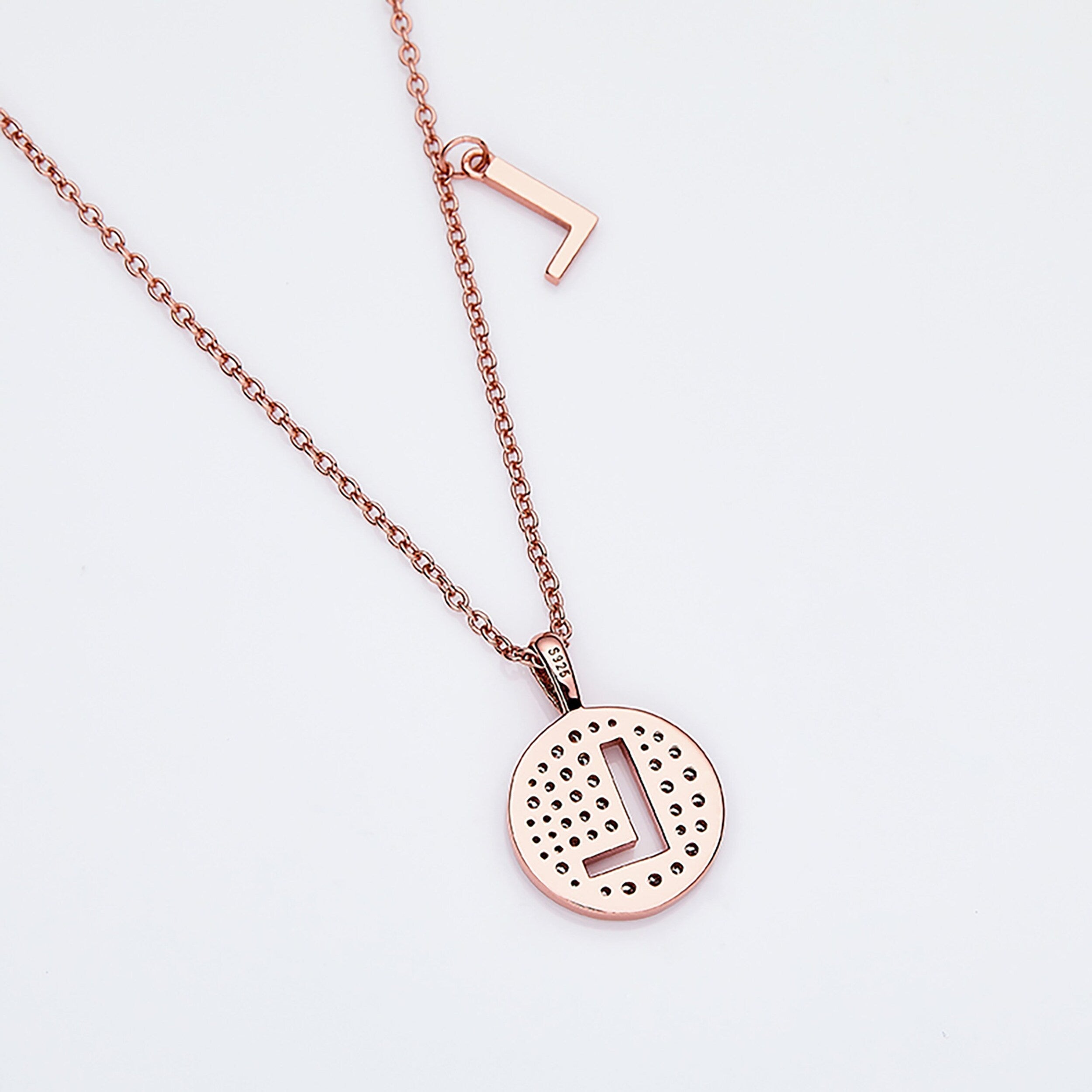 Customized "L" Letter Moissanite Diamond Necklace - Camila Brown