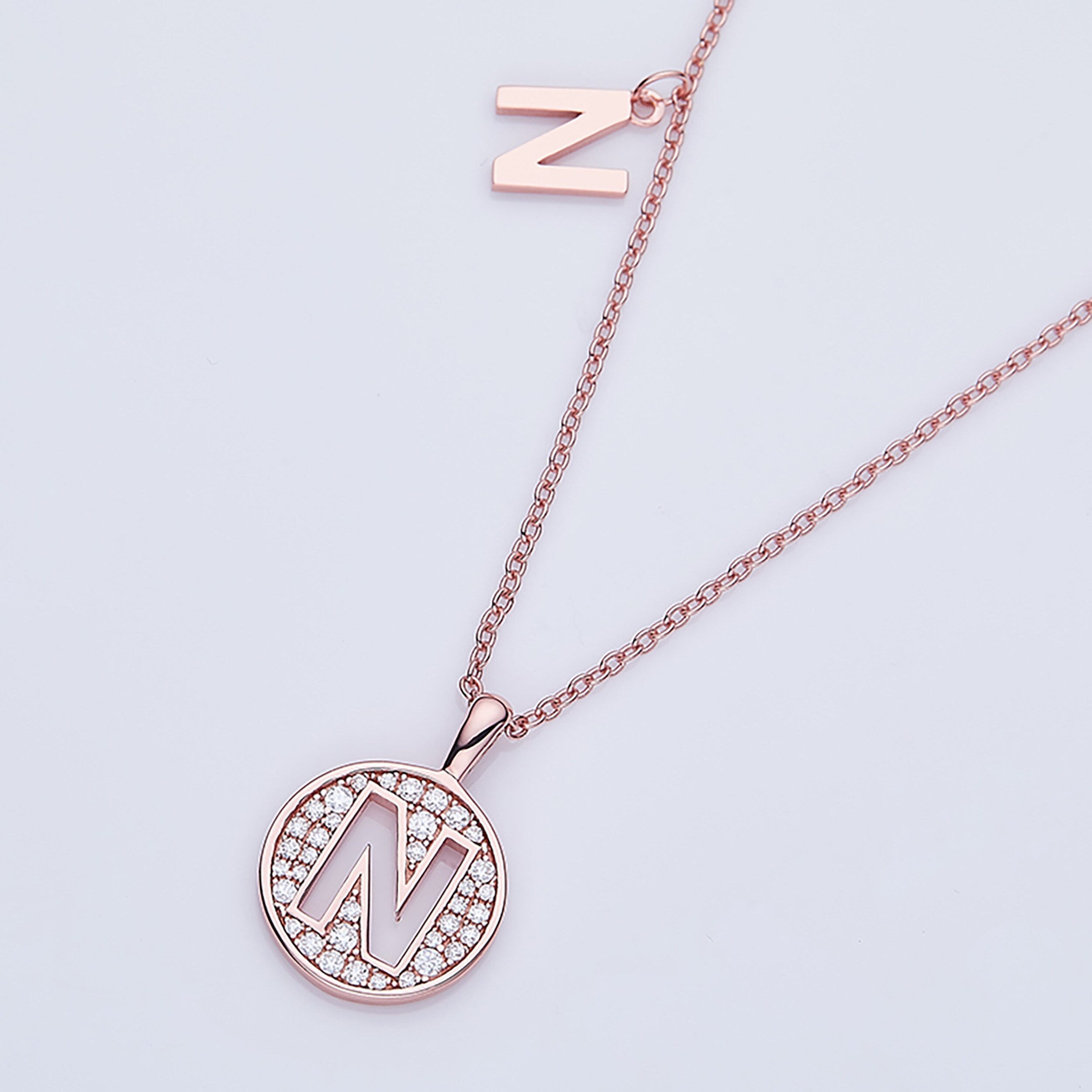 Customized "N" Letter Moissanite Diamond Necklace - Camila Brown