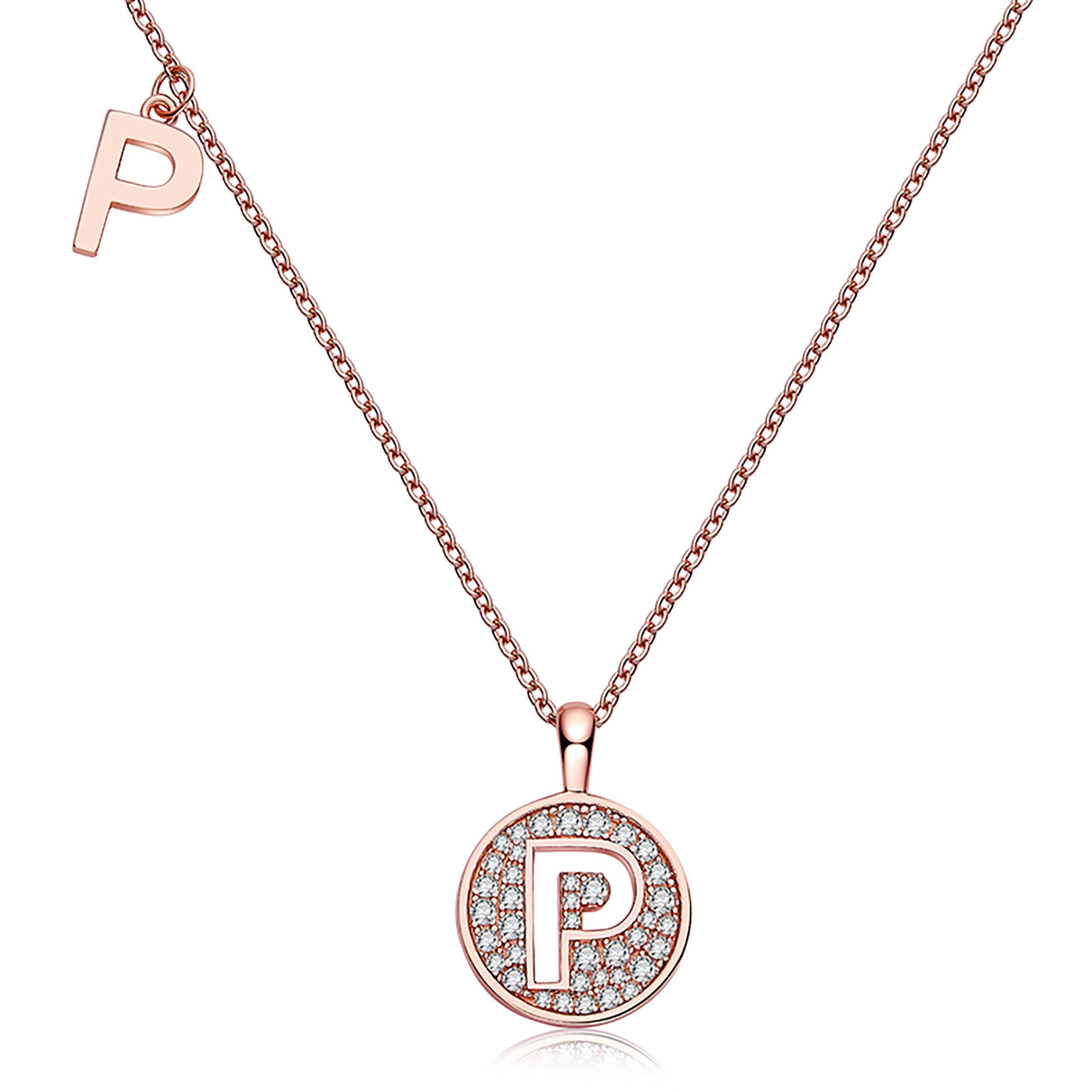 Customized "P" Letter Moissanite Diamond Necklace - Camila Brown