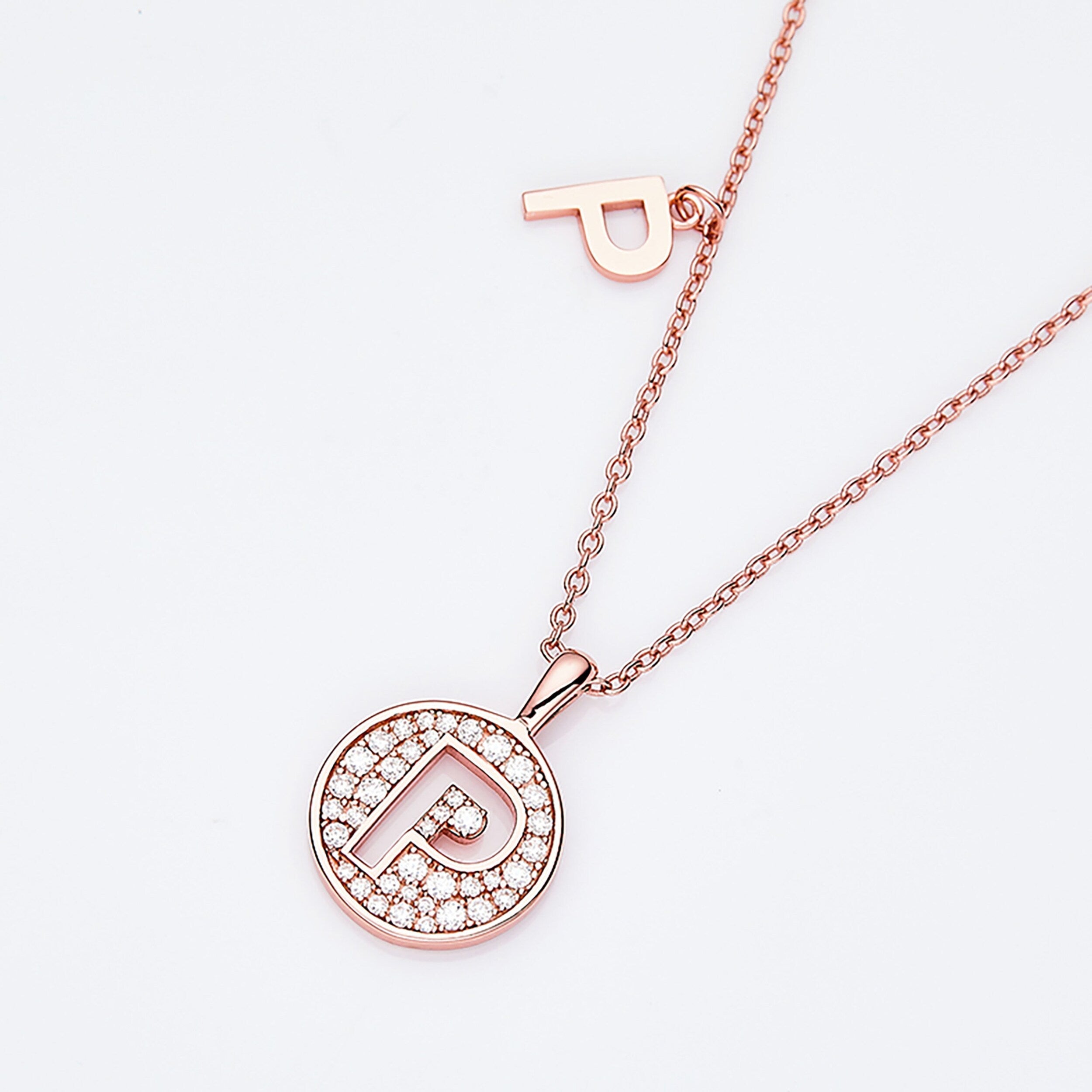 Customized "P" Letter Moissanite Diamond Necklace - Camila Brown