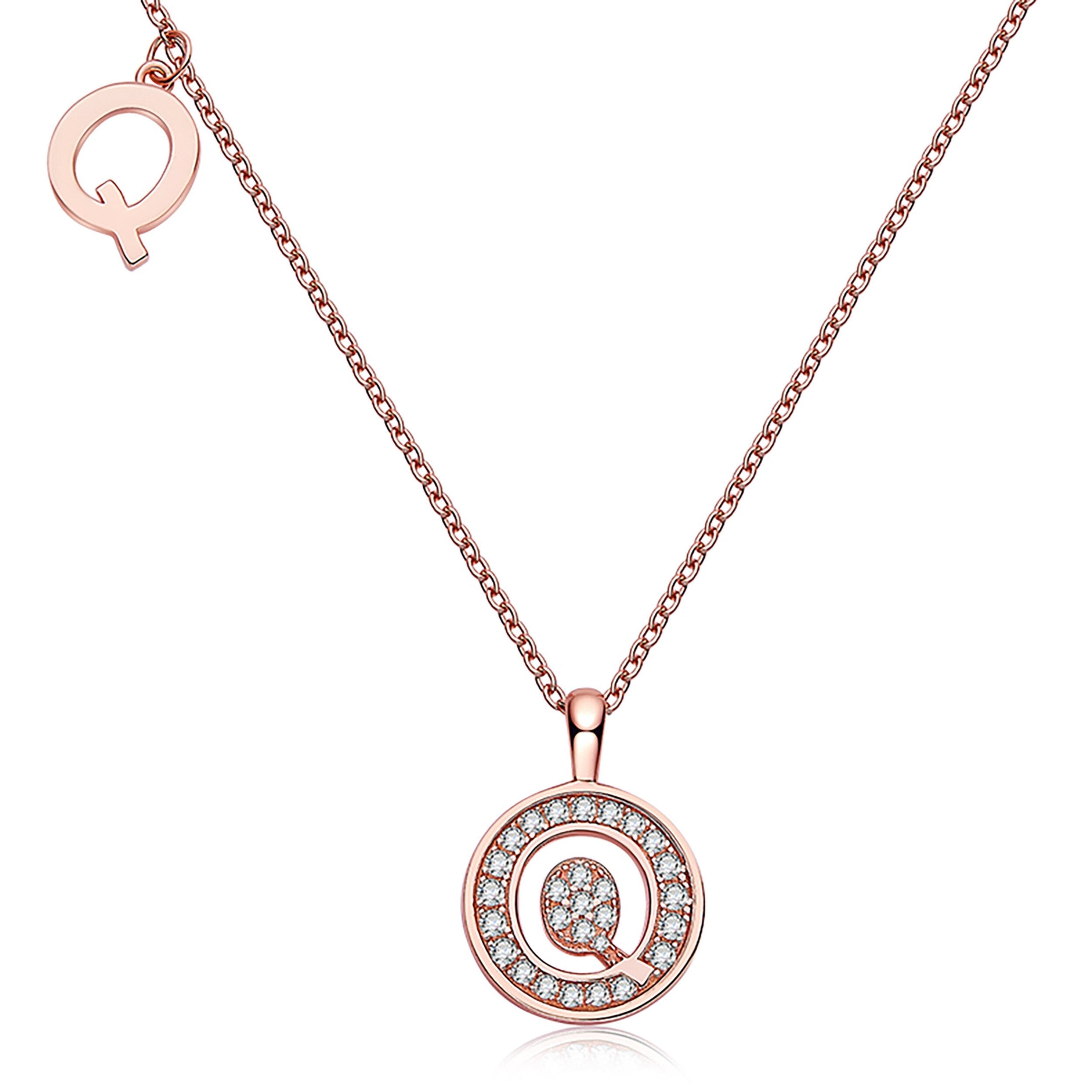 Customized "Q" Letter Moissanite Diamond Necklace - Camila Brown