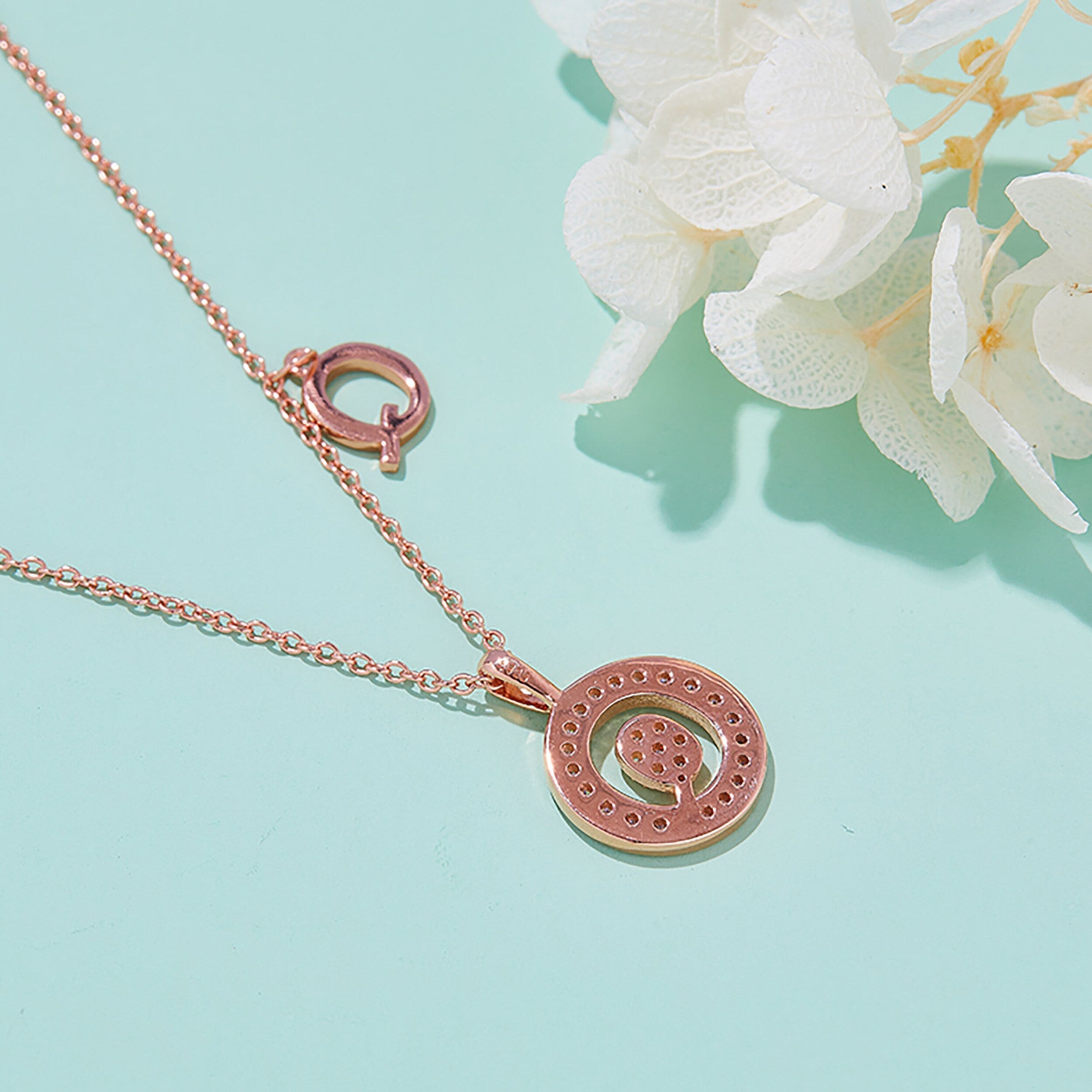 Customized "Q" Letter Moissanite Diamond Necklace - Camila Brown