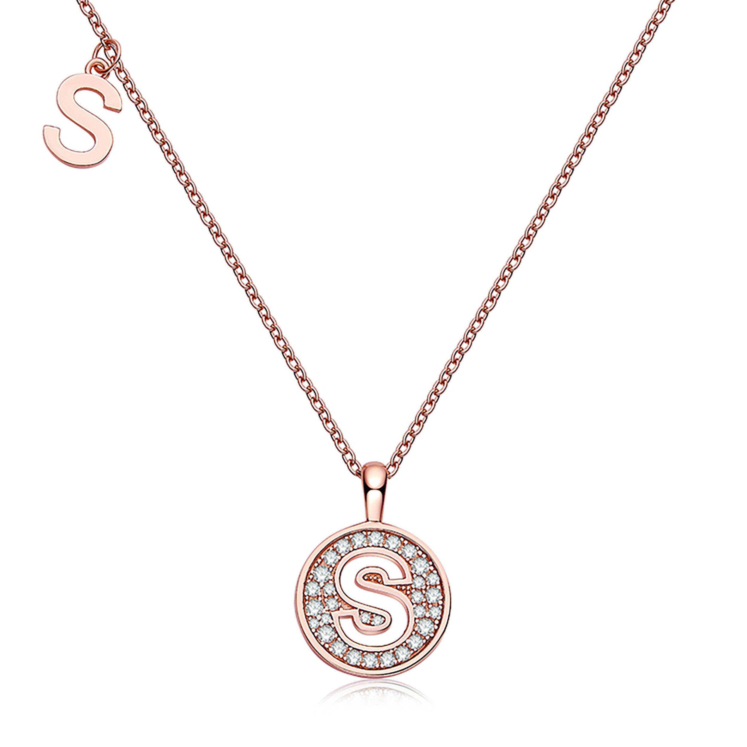 Customized "S" Letter Moissanite Diamond Necklace - Camila Brown