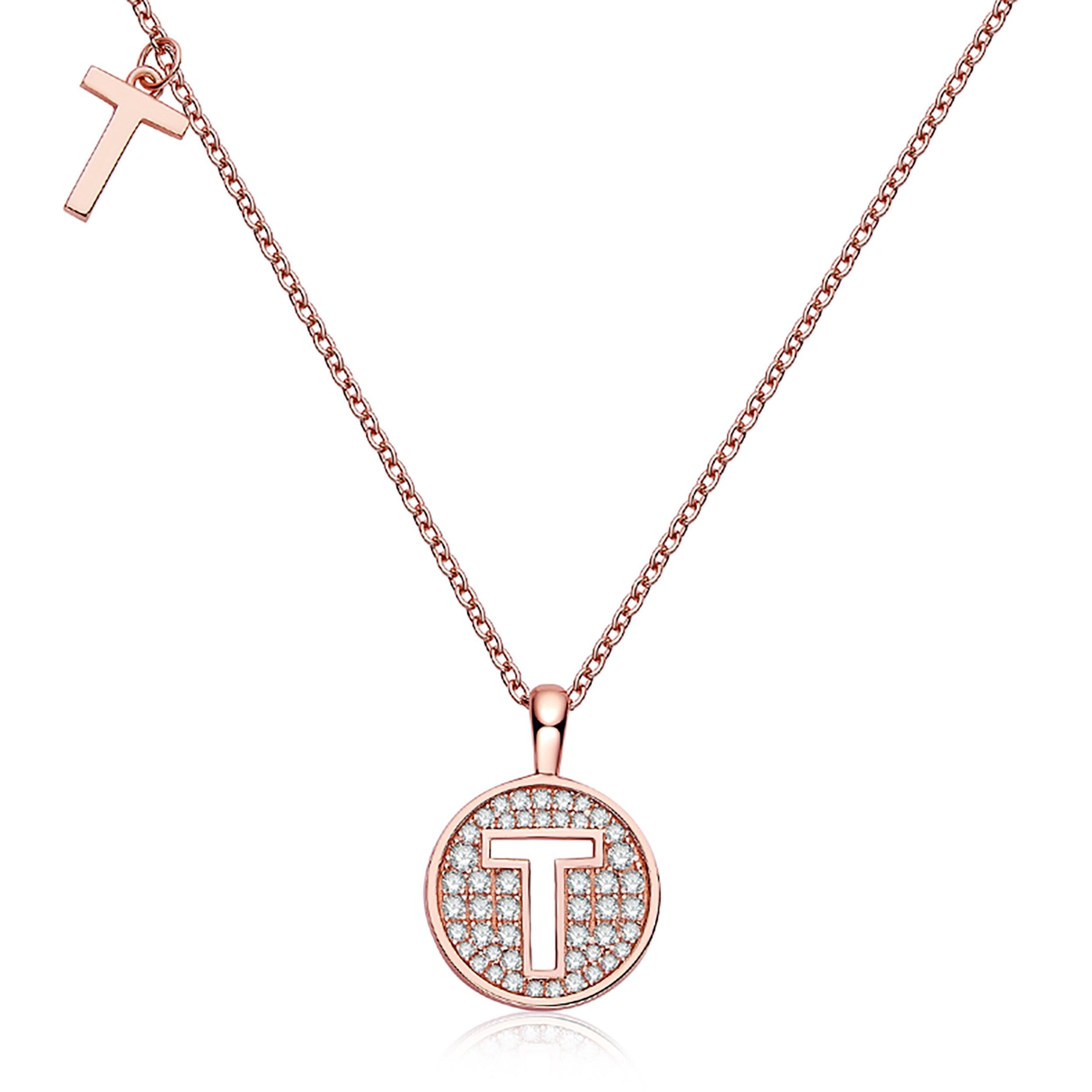 Customized "T" Letter Moissanite Diamond Necklace - Camila Brown