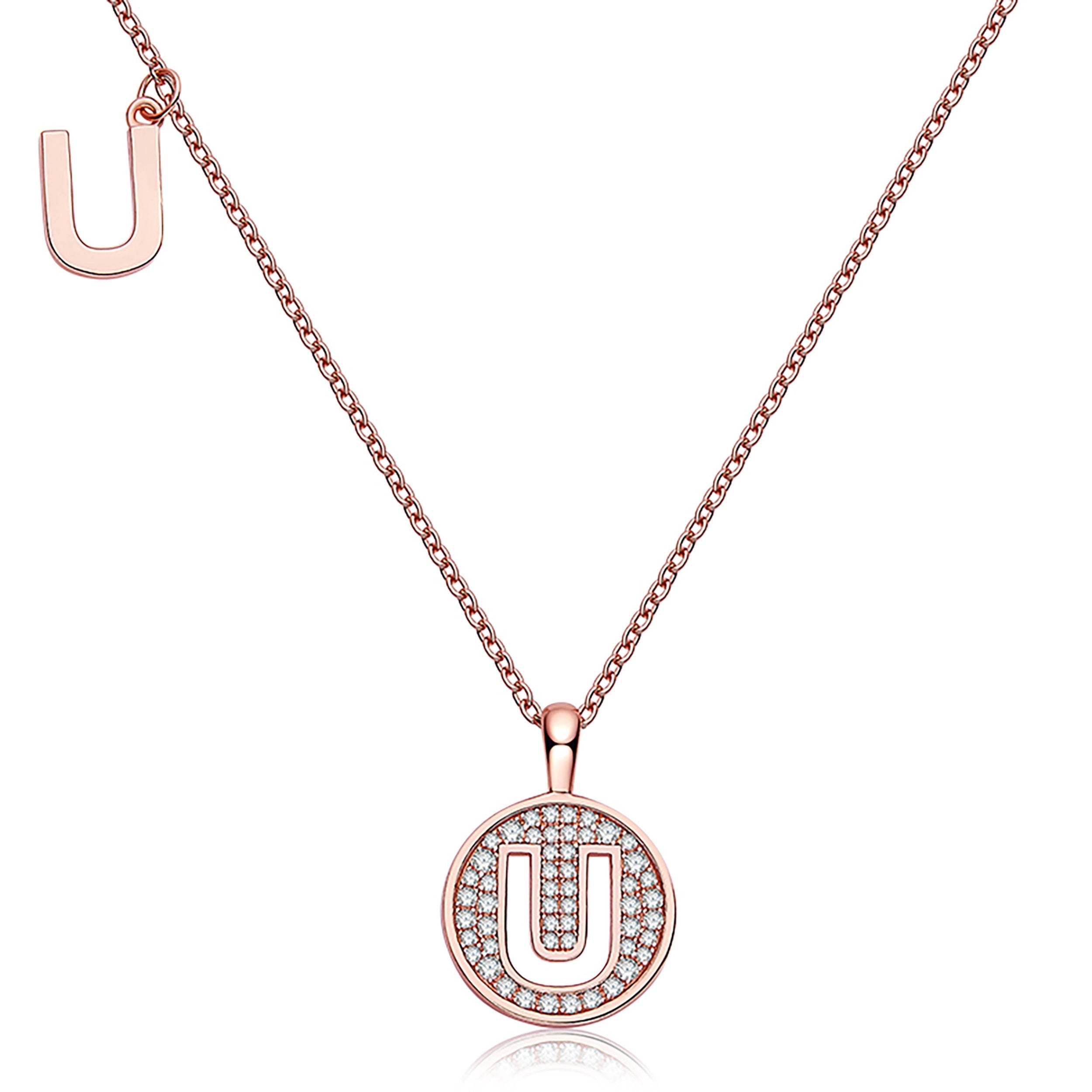Customized "U" Letter Moissanite Diamond Necklace - Camila Brown
