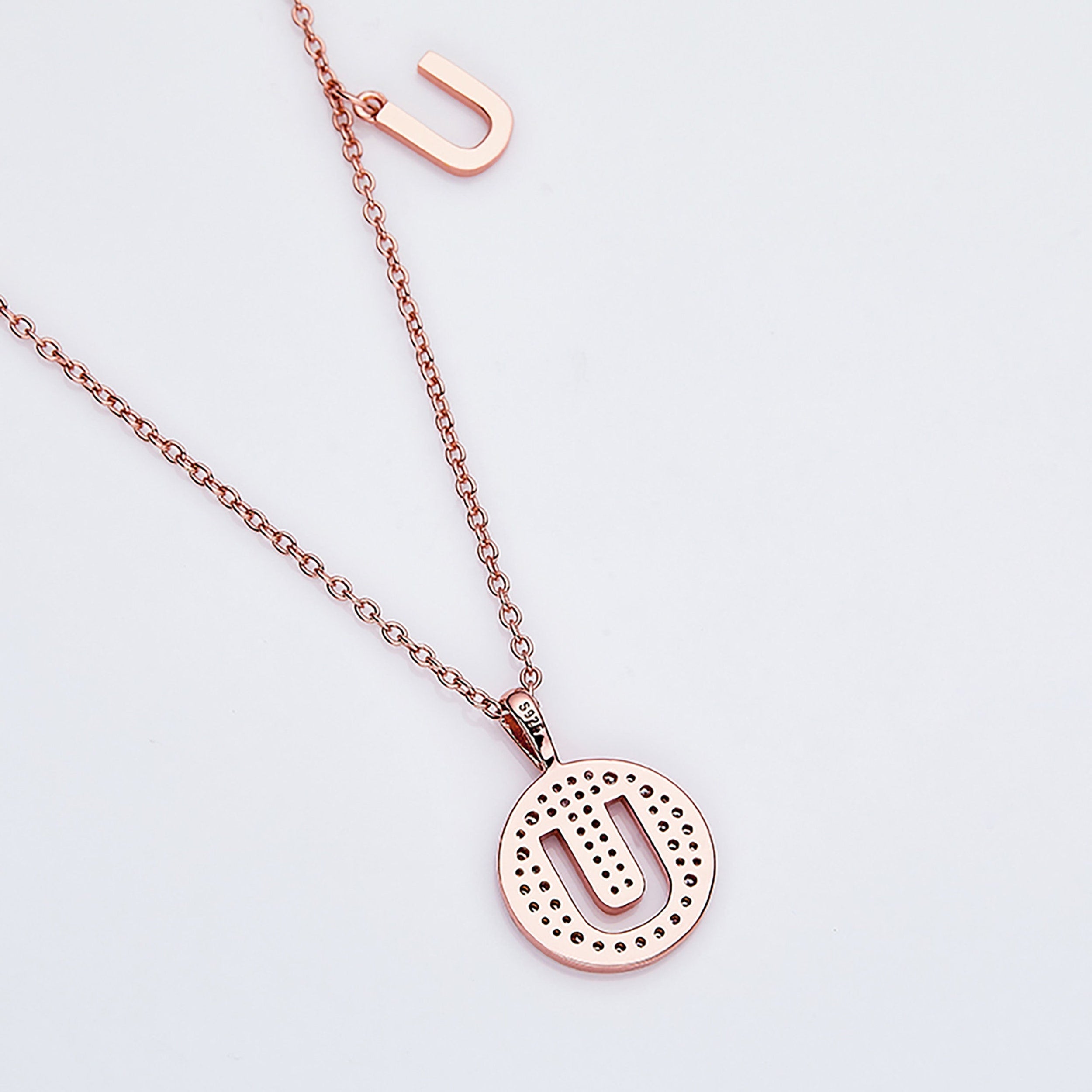 Customized "U" Letter Moissanite Diamond Necklace - Camila Brown
