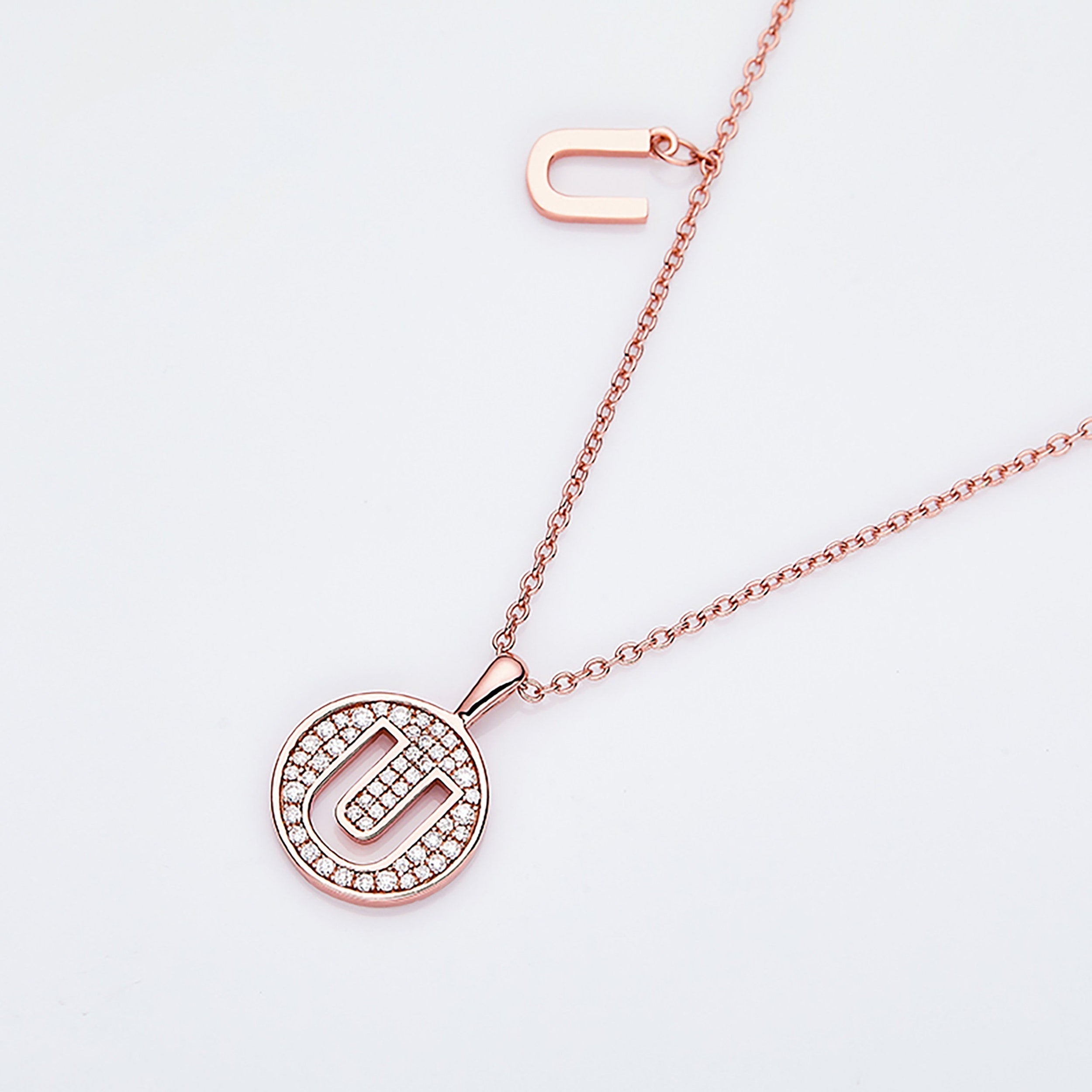 Customized "U" Letter Moissanite Diamond Necklace - Camila Brown