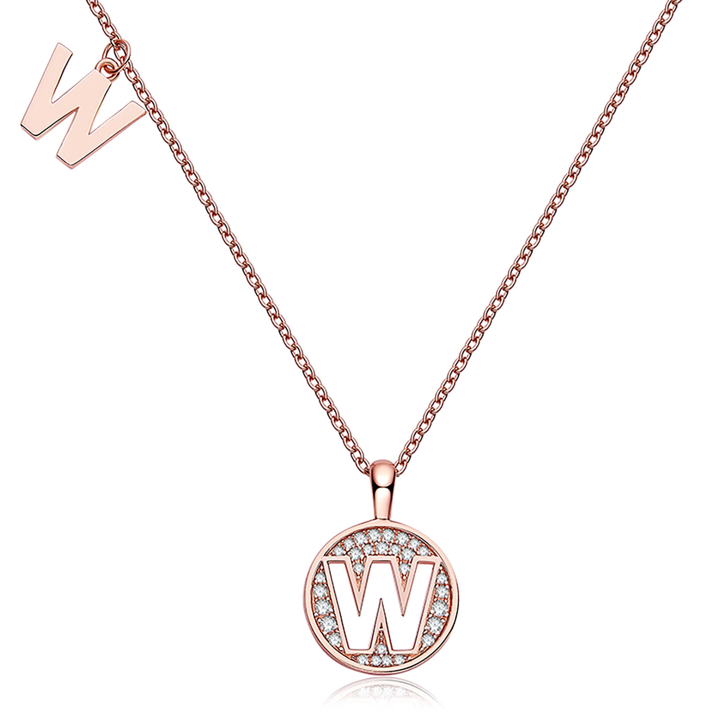 Customized "W" Letter Moissanite Diamond Necklace - Camila Brown