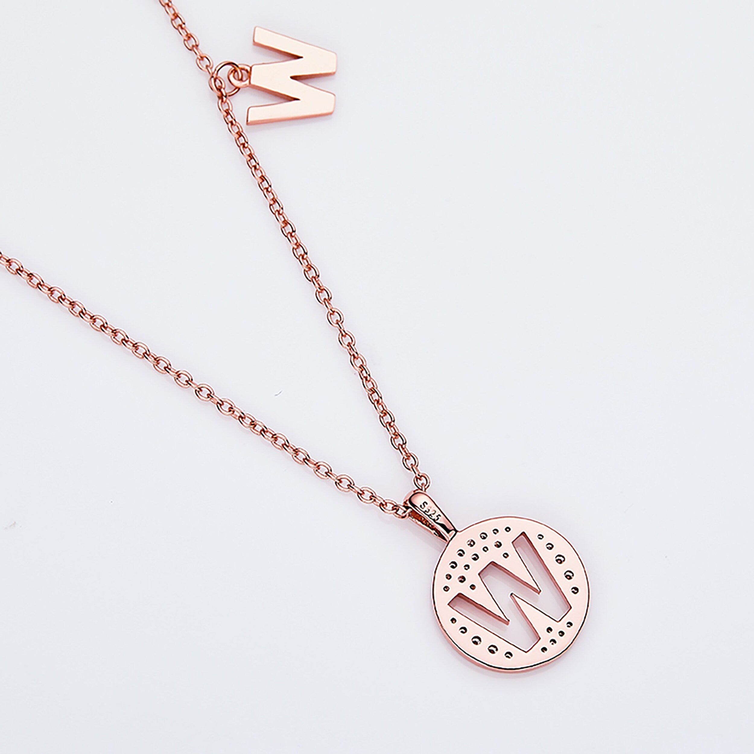 Customized "W" Letter Moissanite Diamond Necklace - Camila Brown