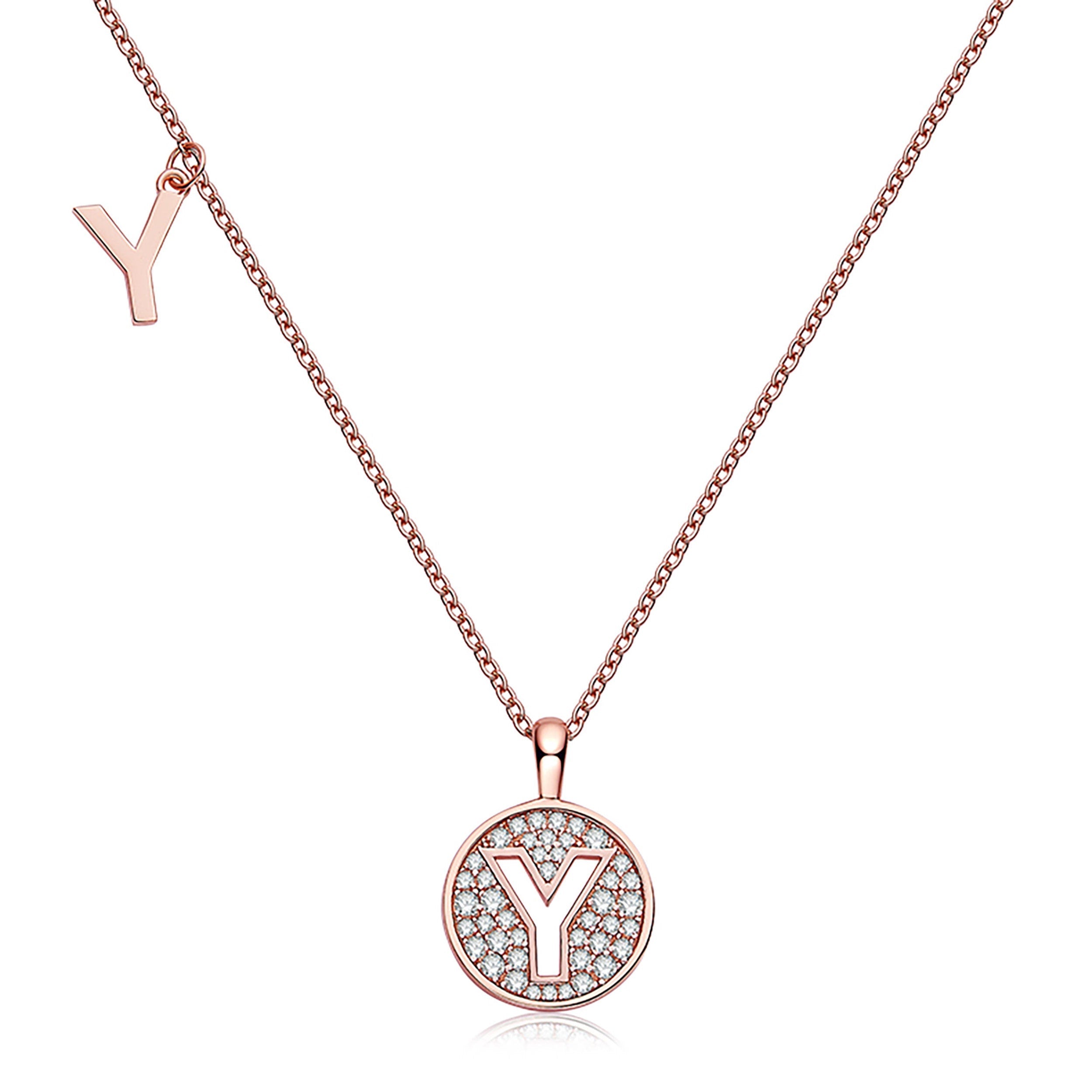 Customized "Y" Letter Moissanite Diamond Necklace - Camila Brown