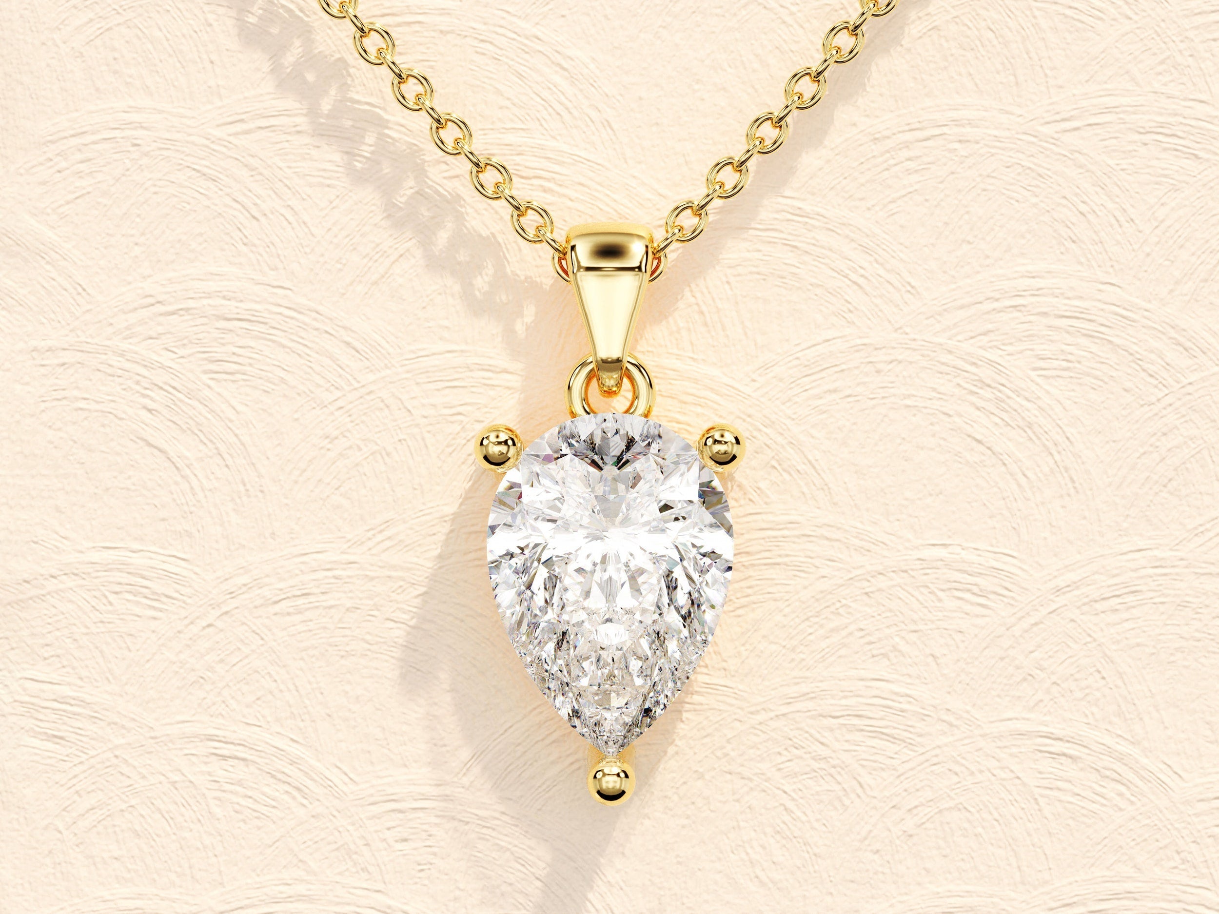 1.0 CT Pear Moissanite Diamond Solitaire Necklace - Camila Brown