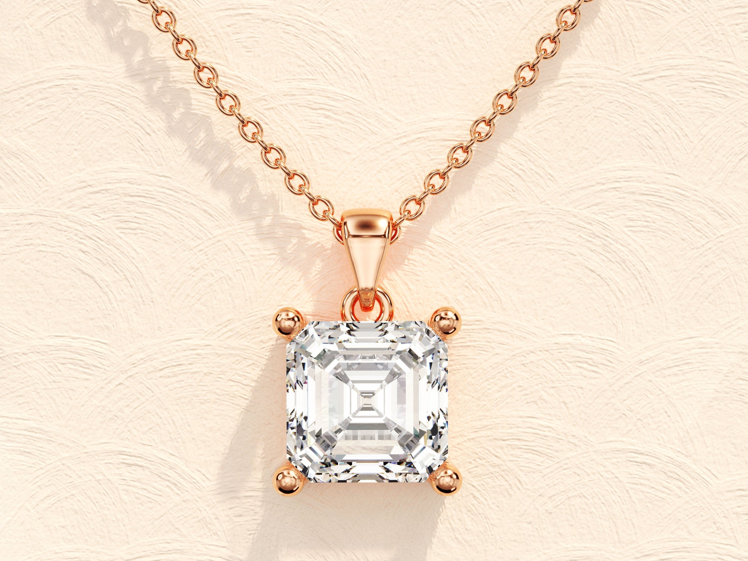1.0 CT Asscher Moissanite Diamond Solitaire Necklace - Camila Brown