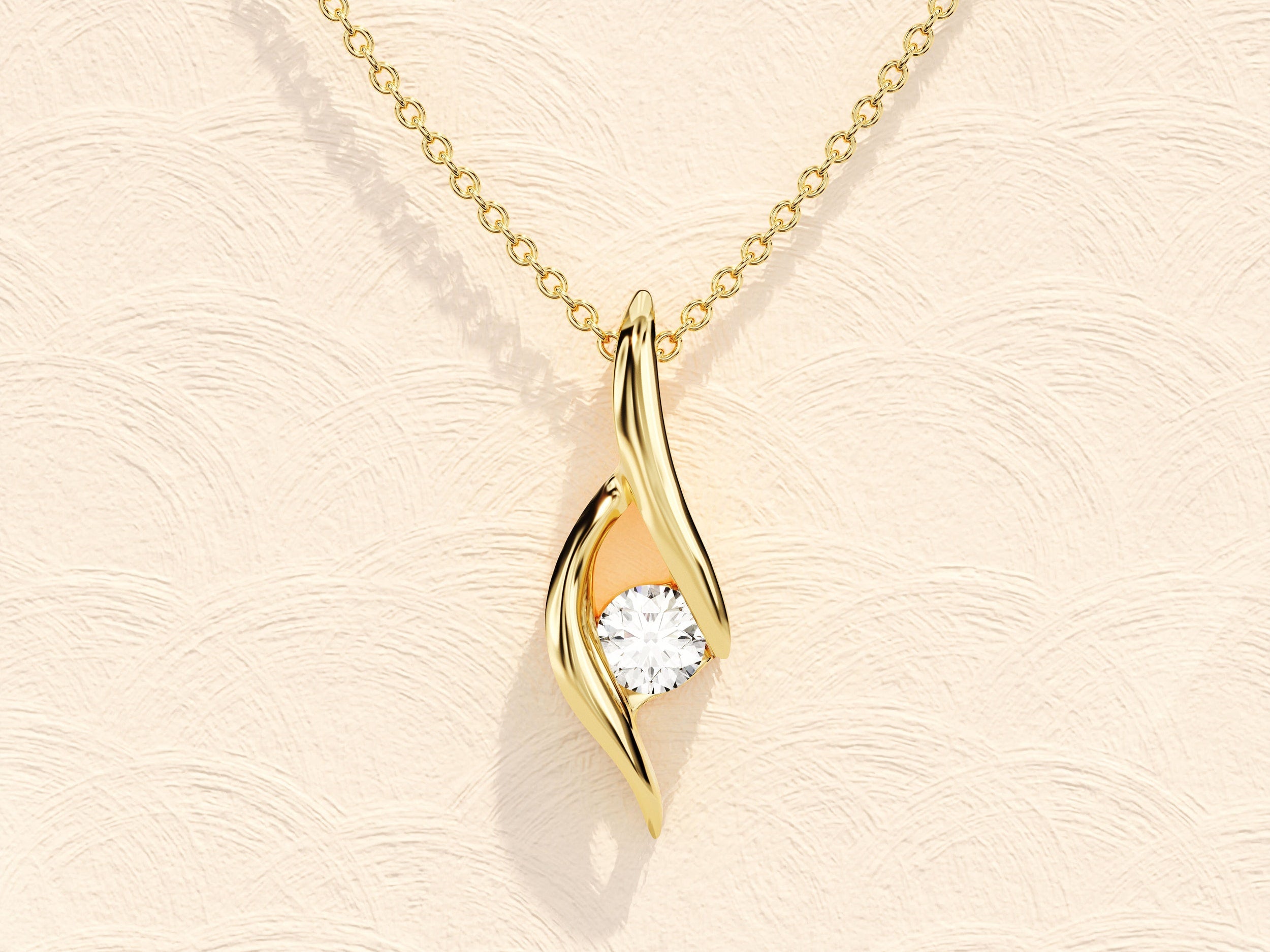 0.10 TCW Round Moissanite Diamond Soloitaire Necklace - Camila Brown