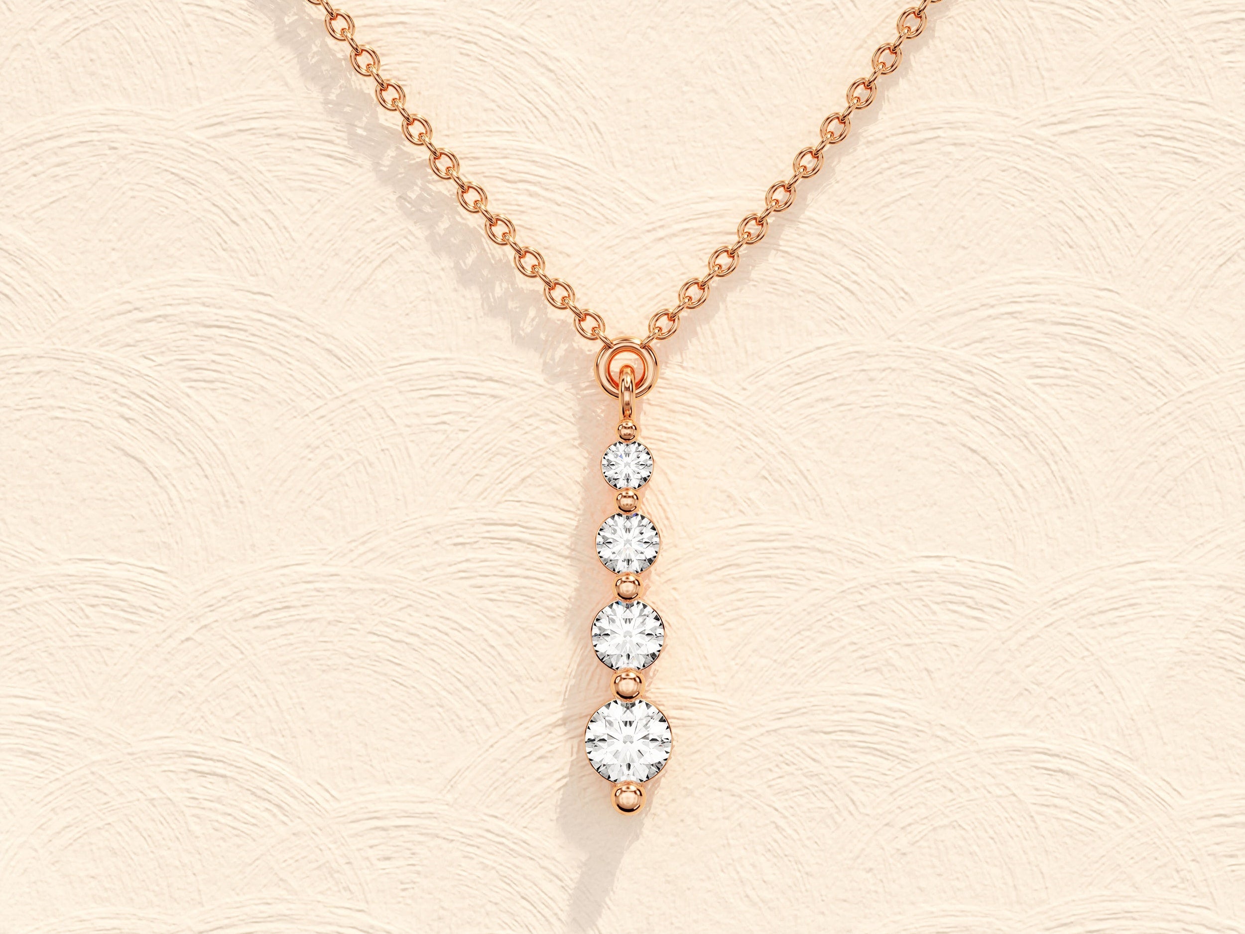 0.11 TCW Round Moissanite Diamond Drop Pendant Necklace - Camila Brown