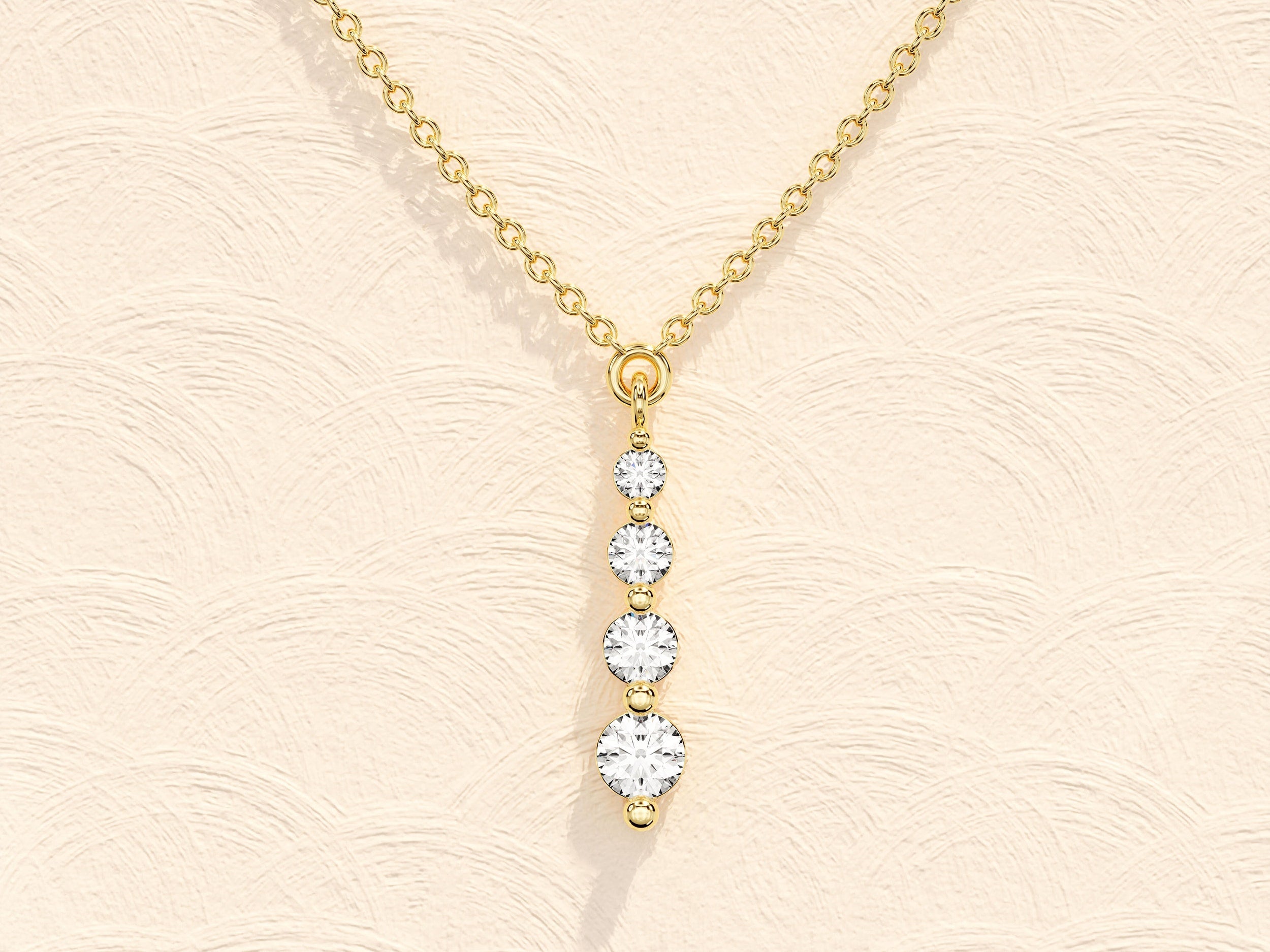 0.11 TCW Round Moissanite Diamond Drop Pendant Necklace - Camila Brown