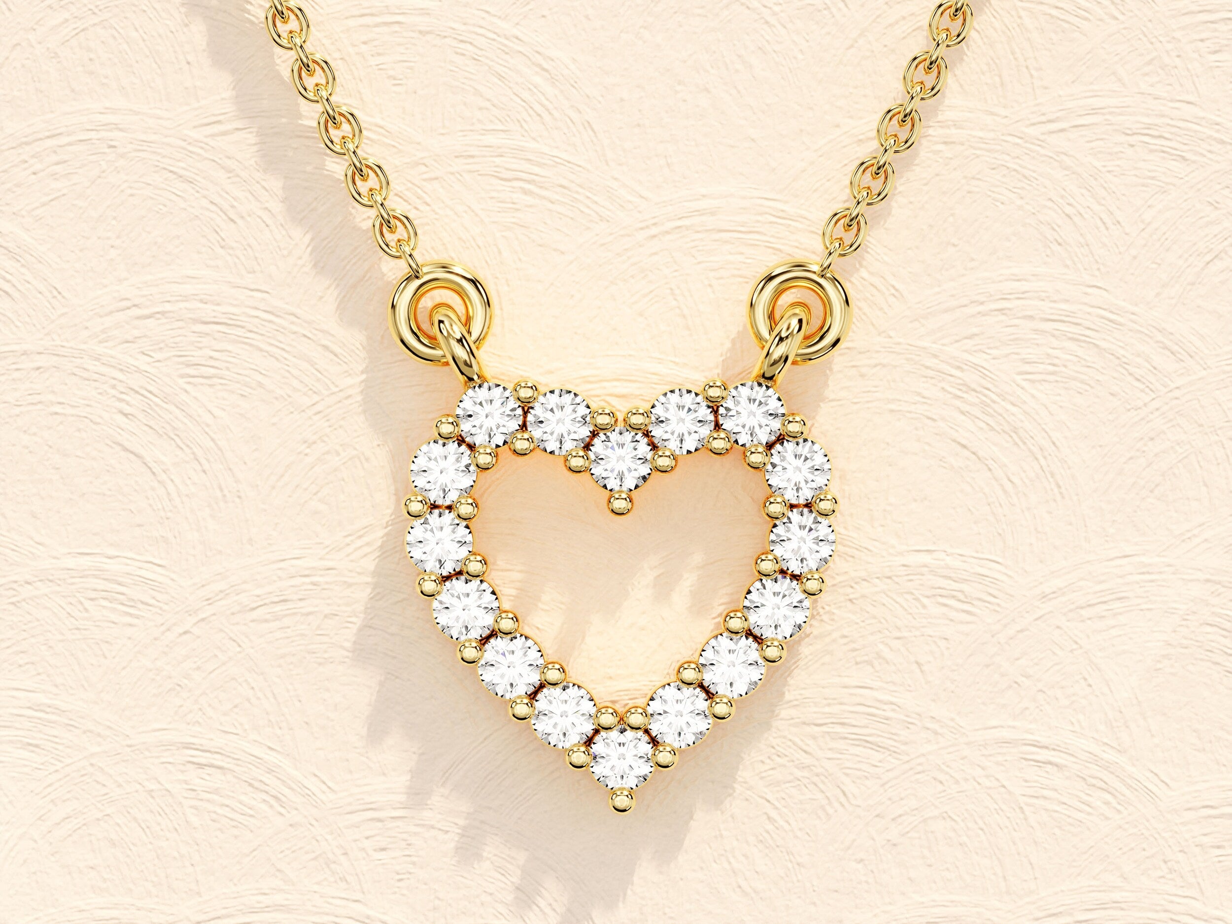 0.24 TCW Round Moissanite Diamond Heart Shaped Pendent Necklace - Camila Brown