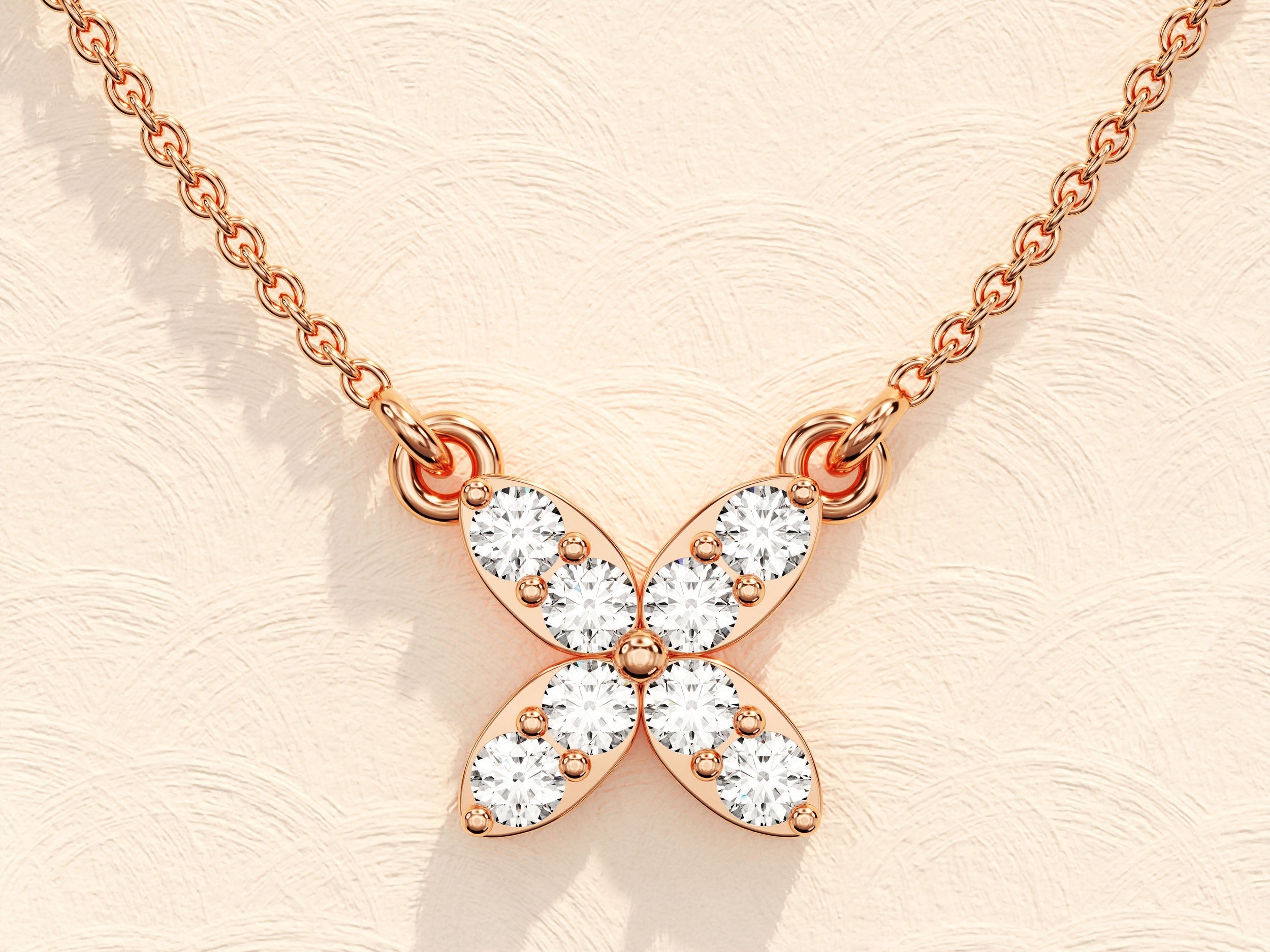 0.24 TCW Round Moissanite Diamond Clover Necklace - Camila Brown