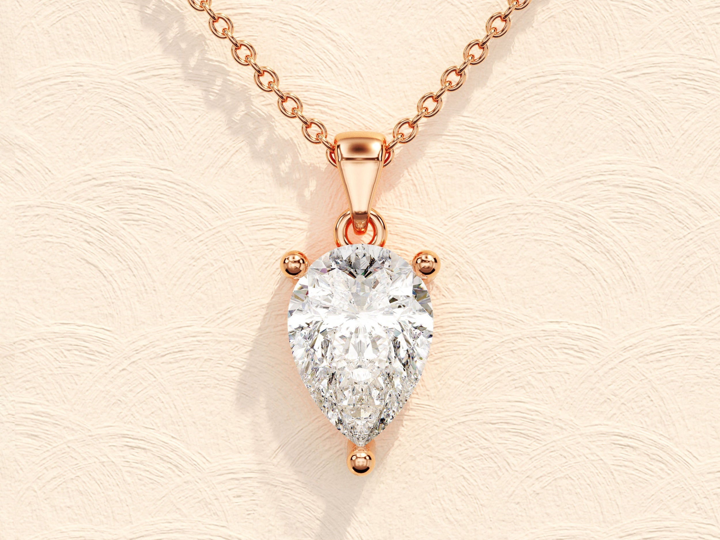 1.0 CT Pear Moissanite Diamond Solitaire Necklace - Camila Brown