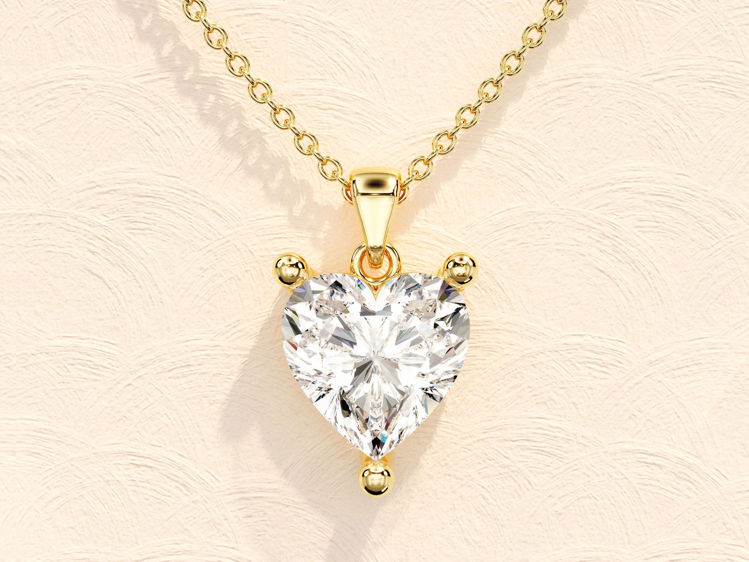 1.0 CT Heart Moissanite Diamond Solitaire Necklace - Camila Brown