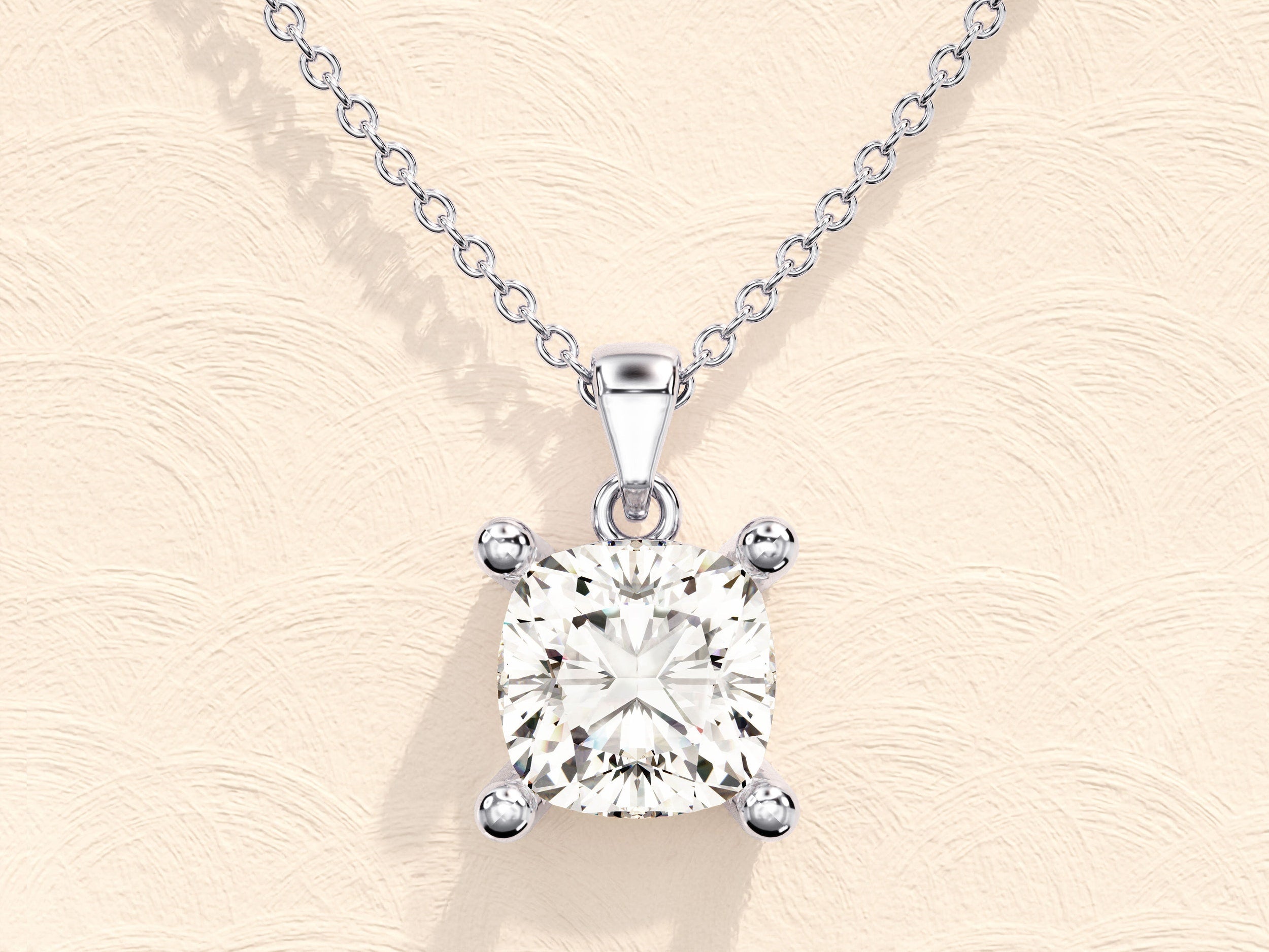 1.0 CT Cushion Moissanite Diamond Solitaire Necklace - Camila Brown
