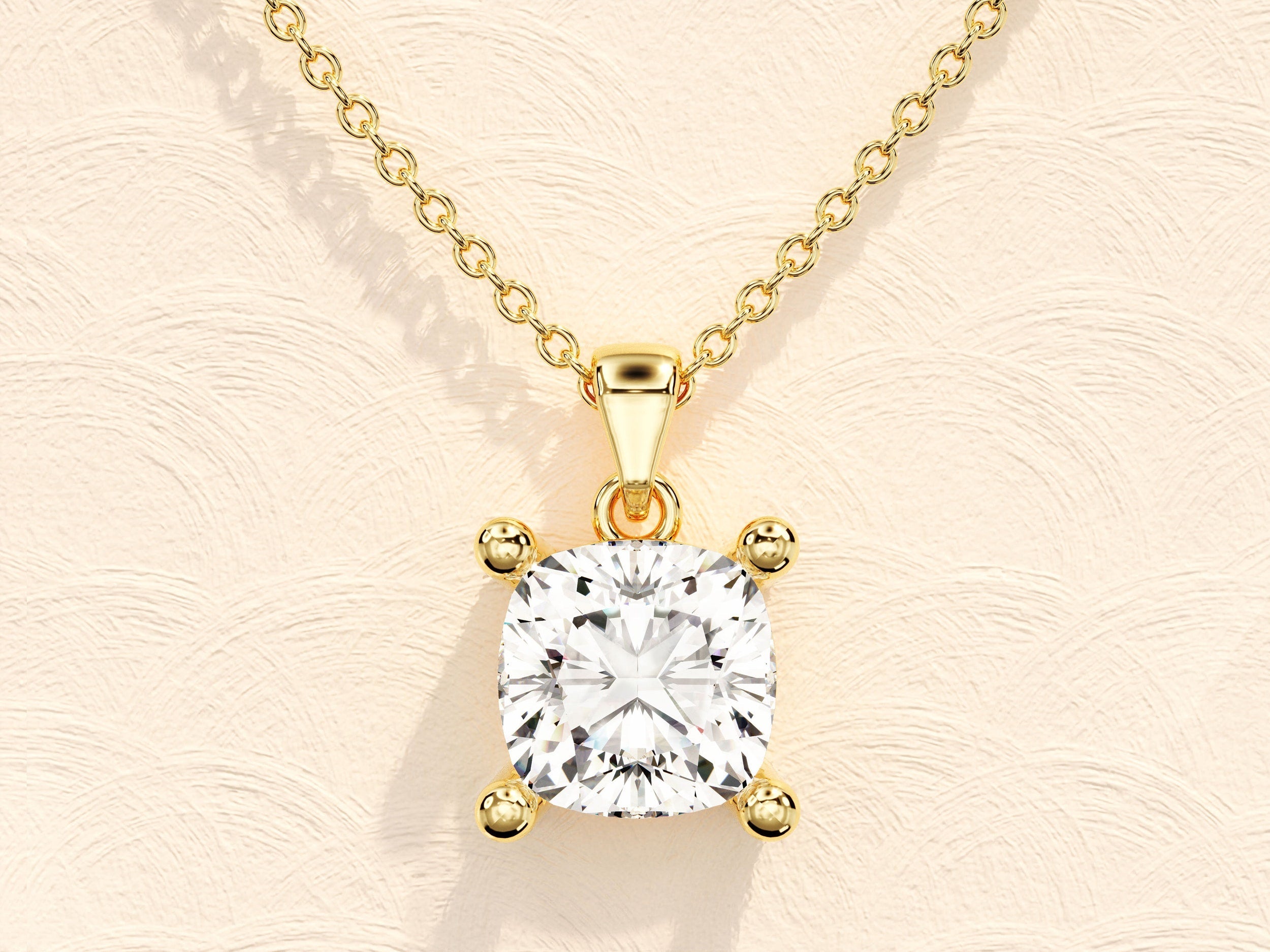 1.0 CT Cushion Moissanite Diamond Solitaire Necklace - Camila Brown