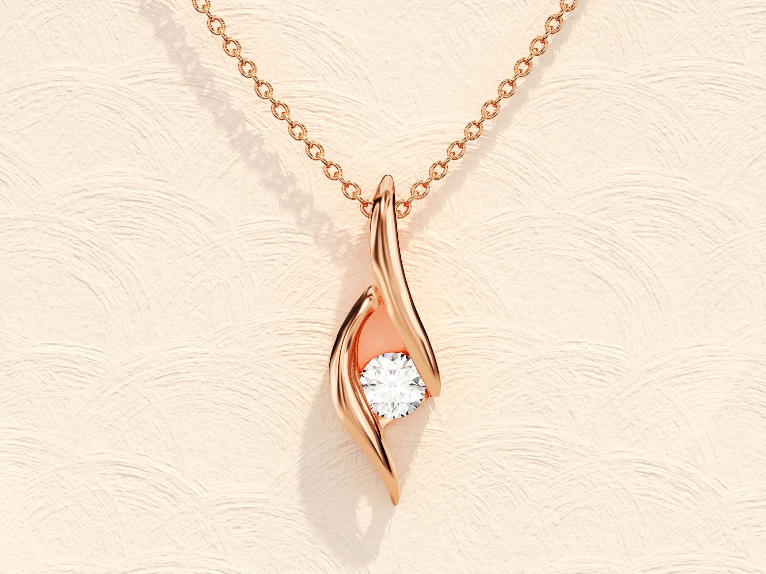 0.10 TCW Round Moissanite Diamond Soloitaire Necklace - Camila Brown