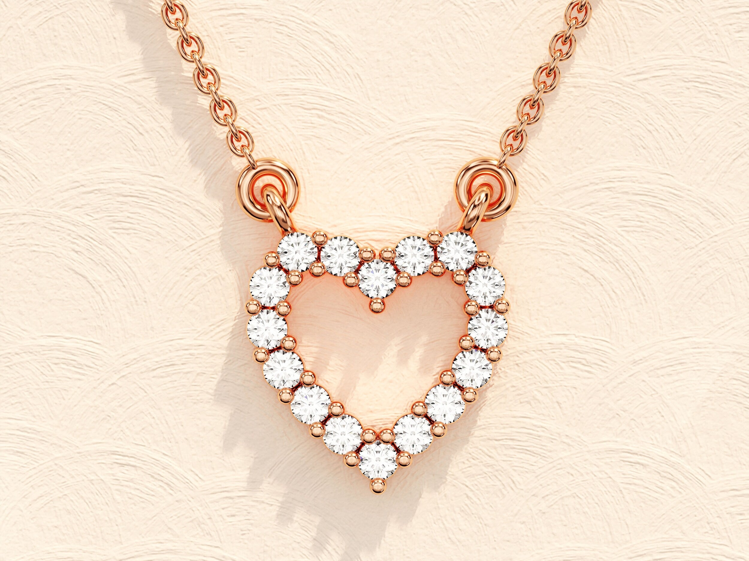 0.24 TCW Round Moissanite Diamond Heart Shaped Pendent Necklace - Camila Brown