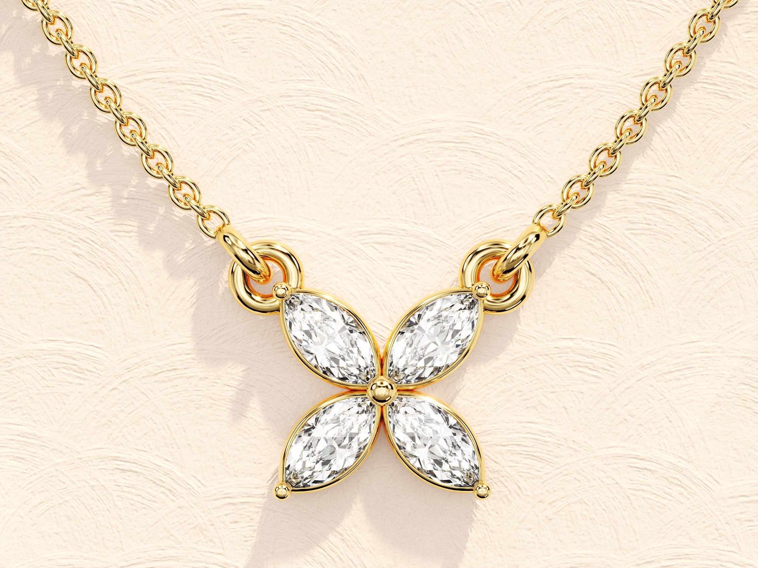 0.40 TCW Marquise Moissanite Diamond Clover Necklace - Camila Brown