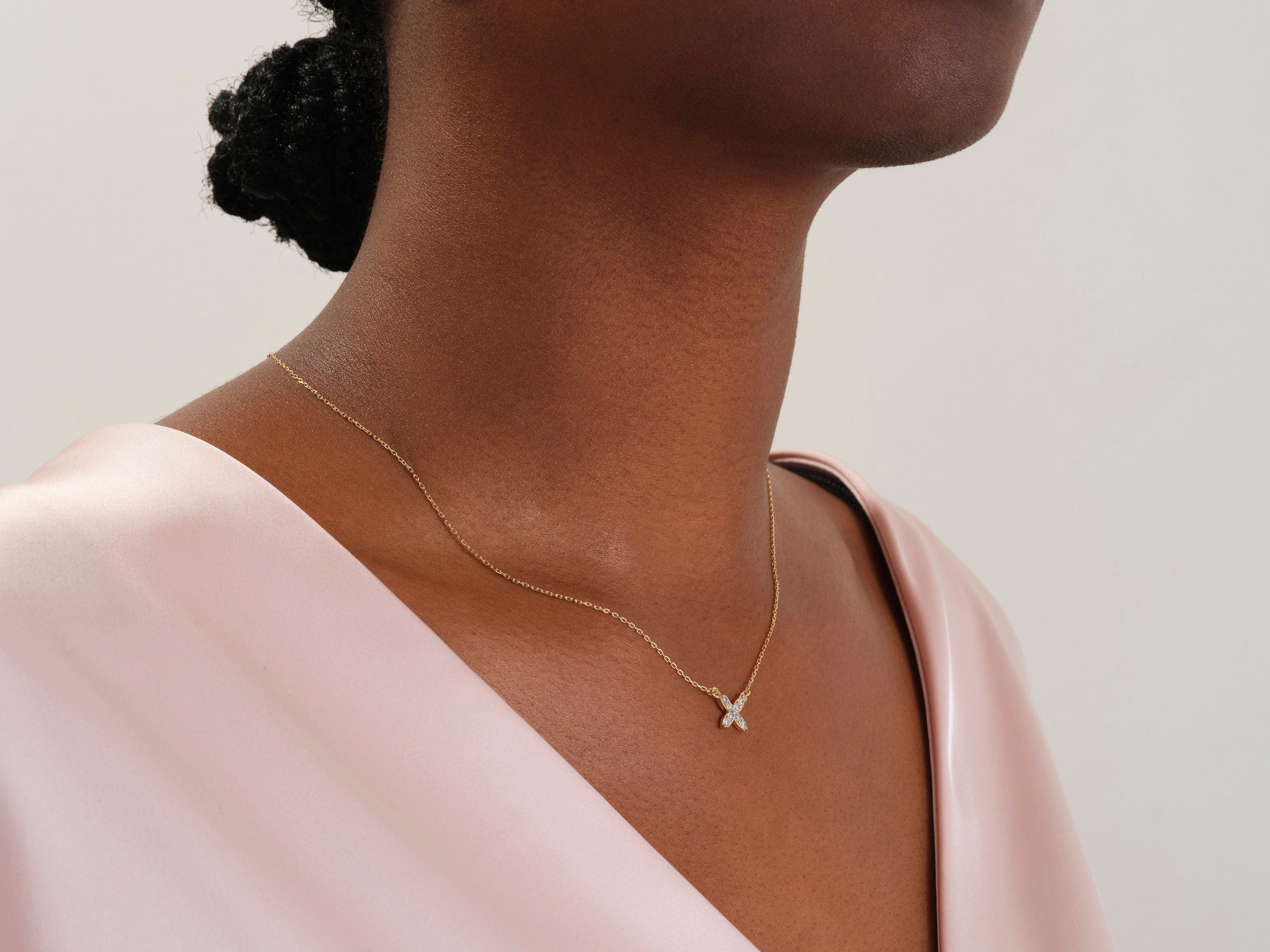 0.24 TCW Round Moissanite Diamond Clover Necklace - Camila Brown