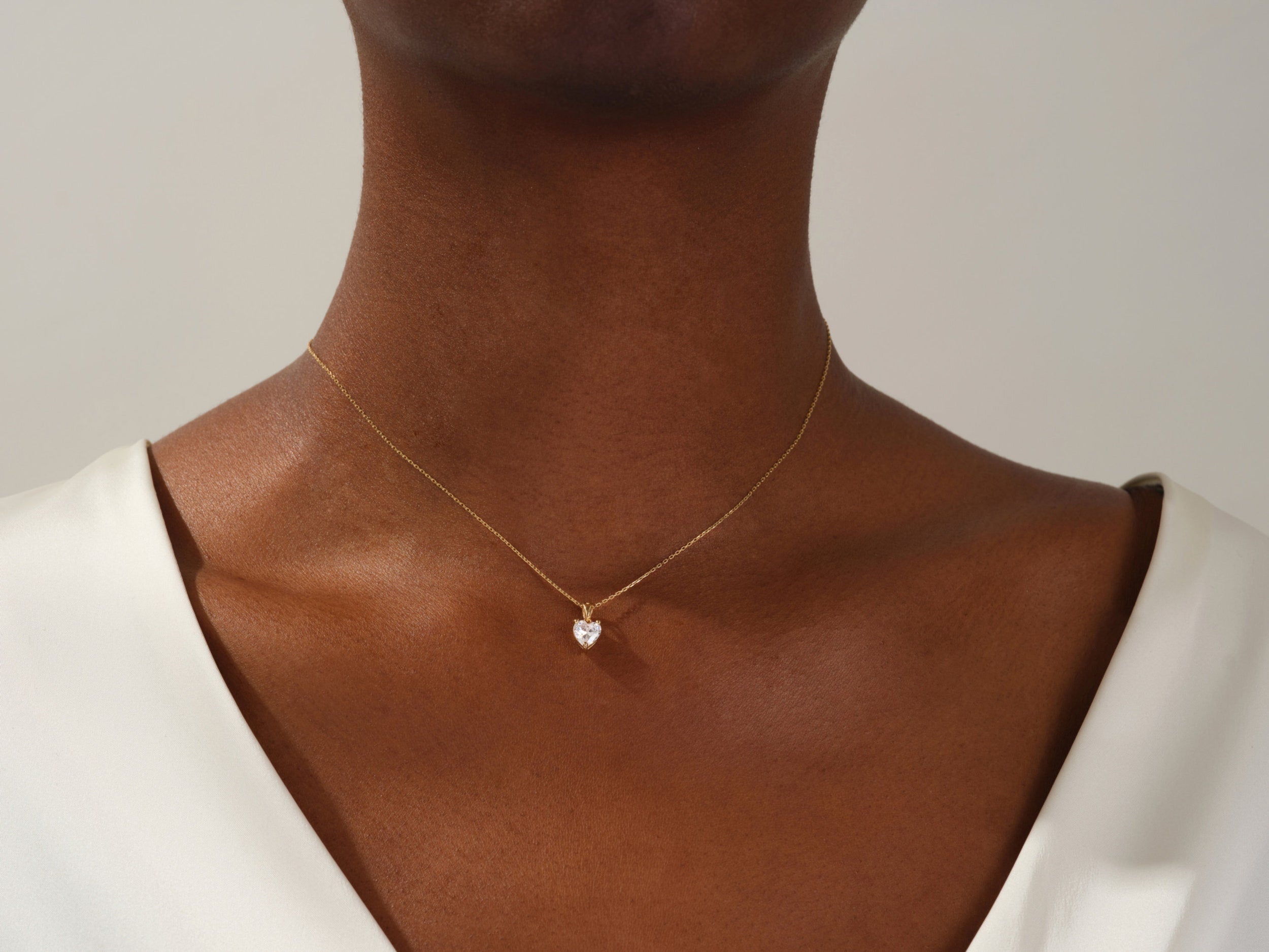 1.0 CT Heart Moissanite Diamond Solitaire Necklace - Camila Brown