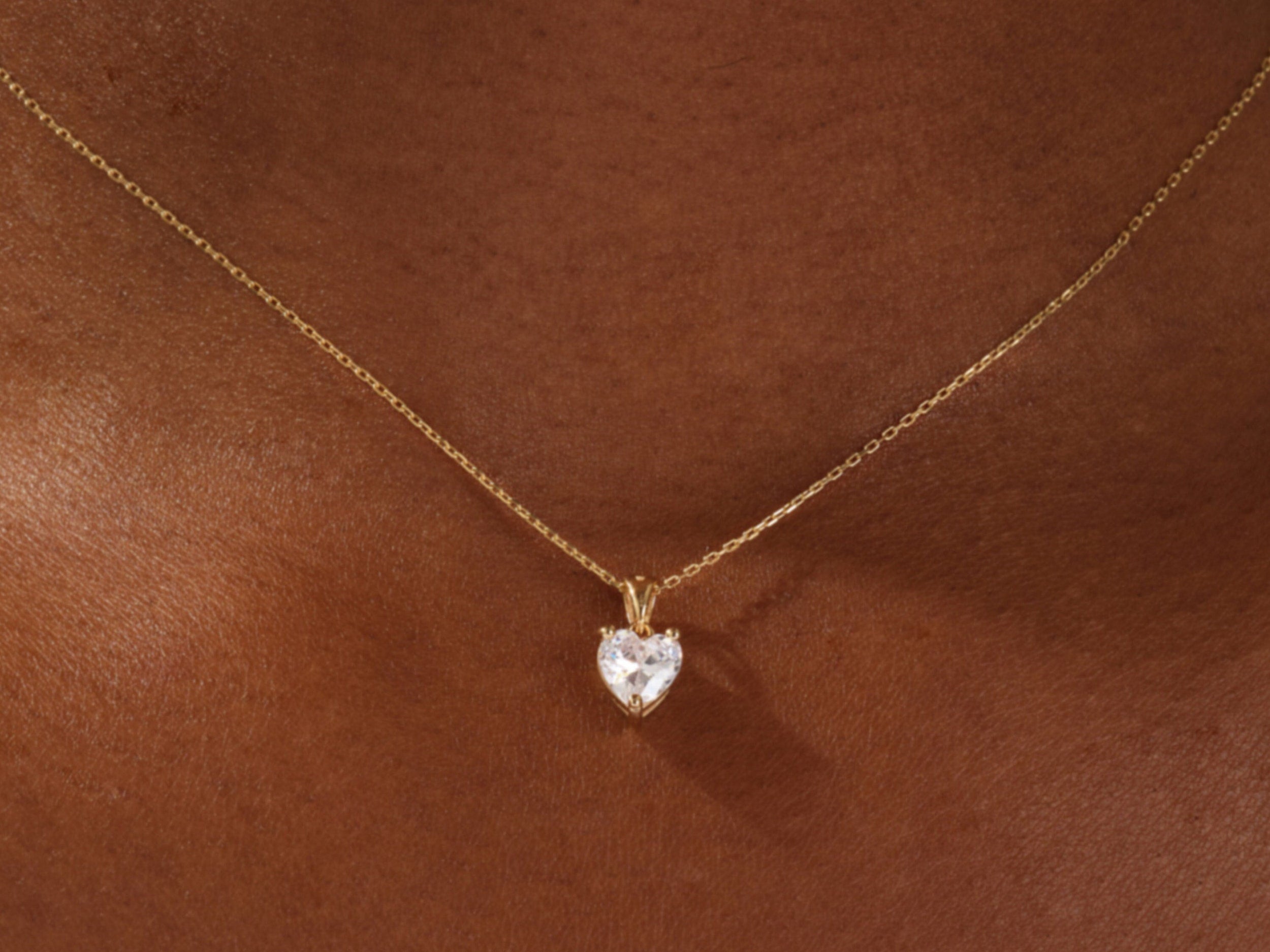 1.0 CT Heart Moissanite Diamond Solitaire Necklace - Camila Brown