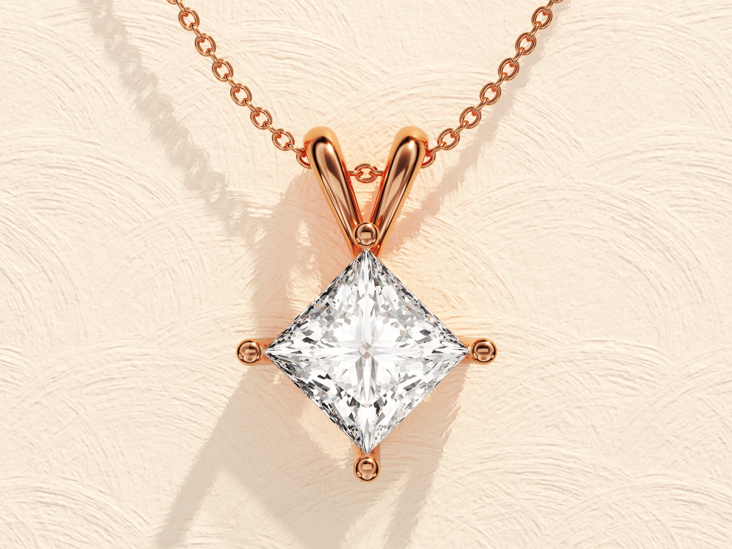 1.0 CT Princess Moissanite Diamond Solitaire Necklace - Camila Brown
