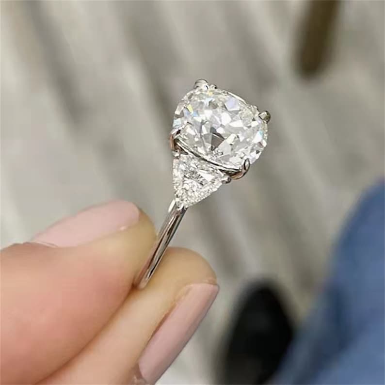 1.0 CT Round F/VS1 CVD Diamond Three Stone Style Engagement Ring - Camila Brown