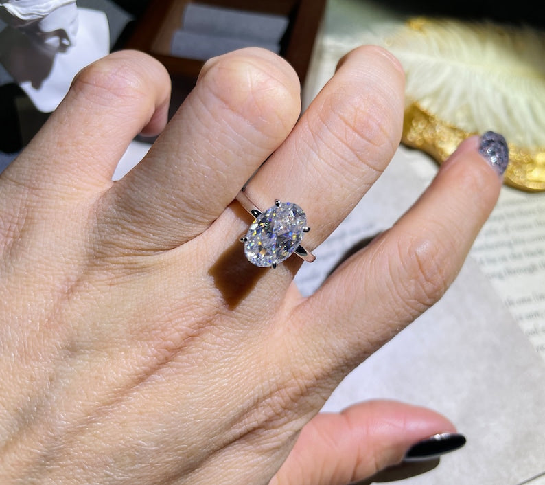 2.50 - 4.50 CT Oval G/VS2 CVD Diamond Solitaire Engagement Ring - Camila Brown