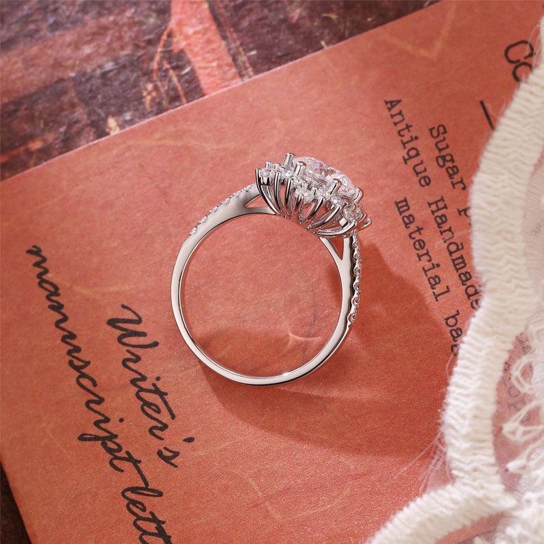 1.0 - 3.0 CT Round F/VS1 CVD Diamond Halo Pave Setting Engagement Ring - Camila Brown