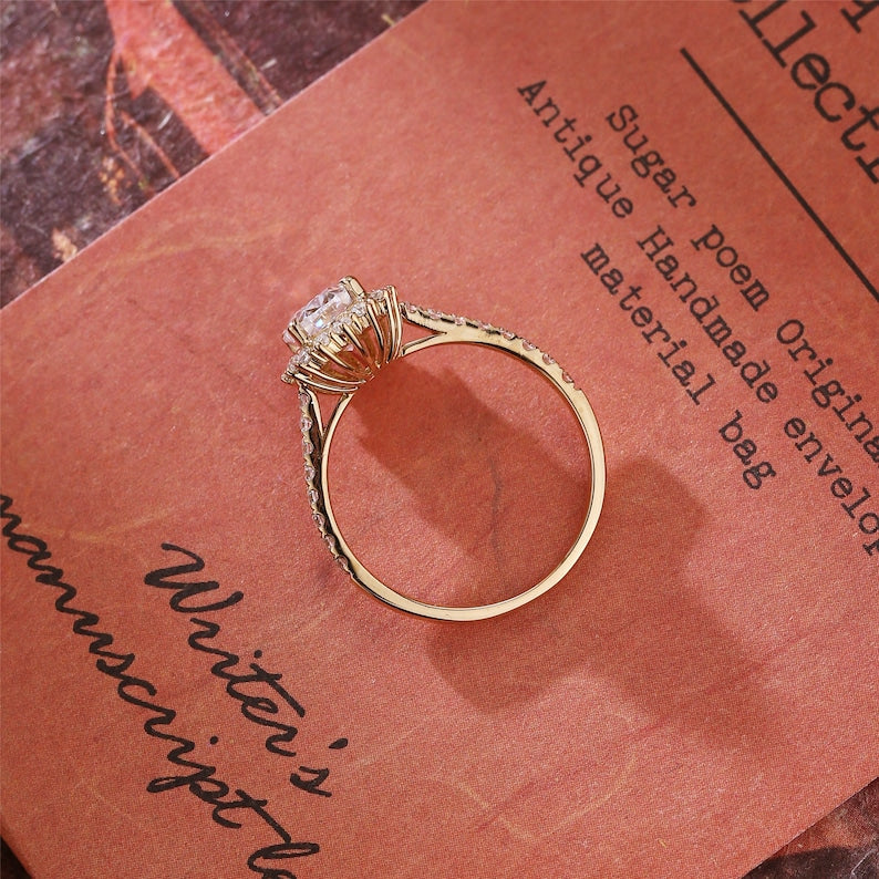 2.50 - 4.50 CT Oval G/VS2 CVD Diamond Halo pave Setting Engagement Ring - Camila Brown