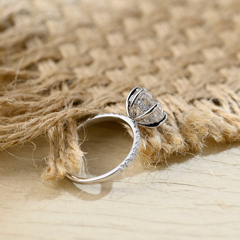 3.5 CT Round F/VS1 CVD Diamond Hidden Halo Pave Setting Engagement Ring - Camila Brown