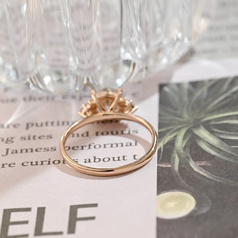 1.0 - 3.0 CT Round F/VS1 CVD Diamond Cluster Engagement Ring - Camila Brown