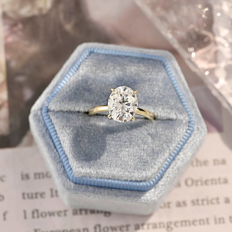 1.0-3.0 CT Oval F/VS1 CVD Diamond Solitaire Engagement Ring - Camila Brown