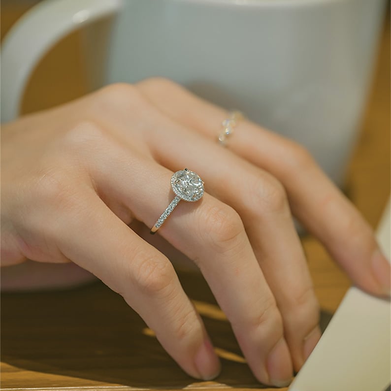 2.0-4.0 CT Round F/VS1 CVD Diamond Halo Pave Setting Engagement Ring - Camila Brown