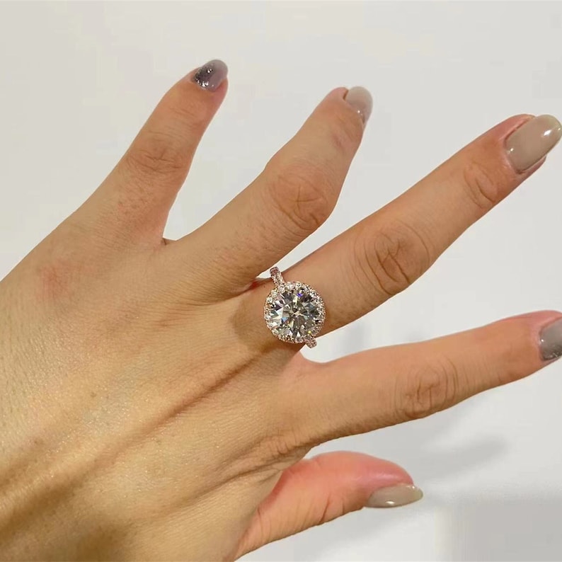 2.0-4.0 CT Round F/VS1 CVD Diamond Halo Pave Setting Engagement Ring - Camila Brown