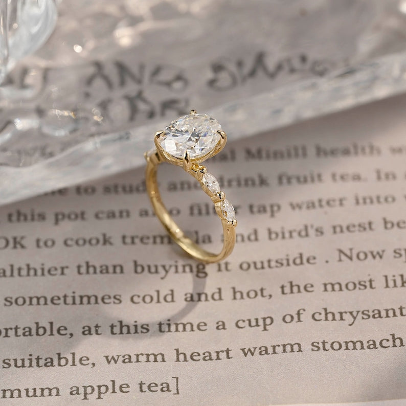 1.0-3.5 CT Oval F/VS1 CVD Diamond pave Setting Engagement Ring - Camila Brown