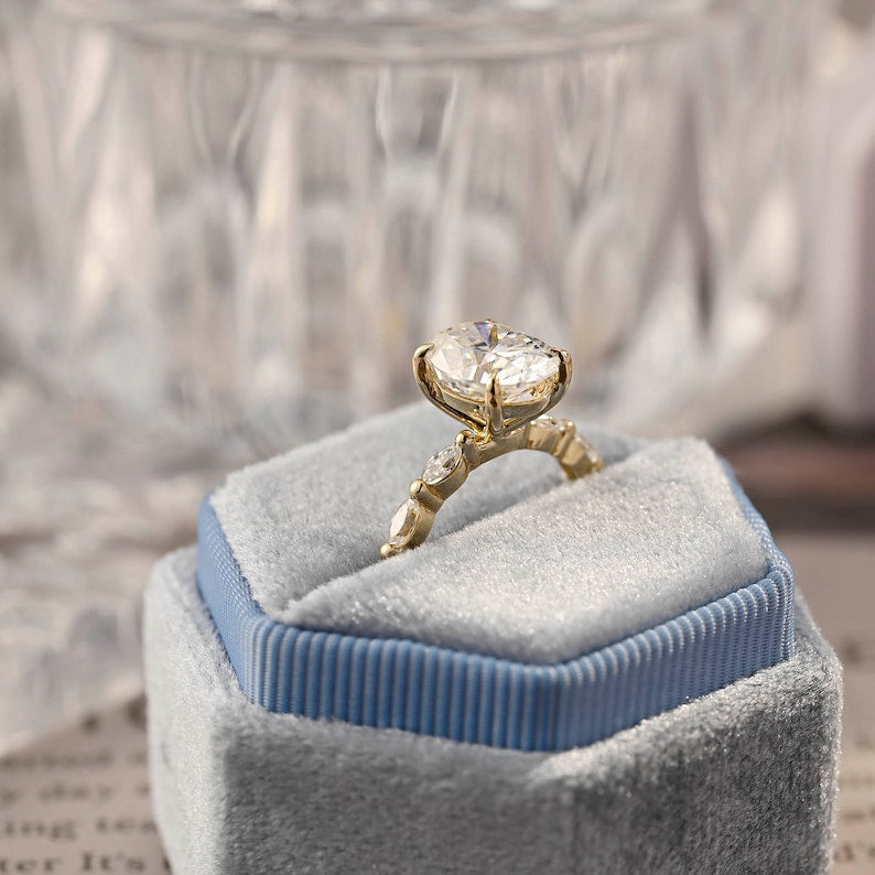 1.0-3.5 CT Oval F/VS1 CVD Diamond pave Setting Engagement Ring - Camila Brown