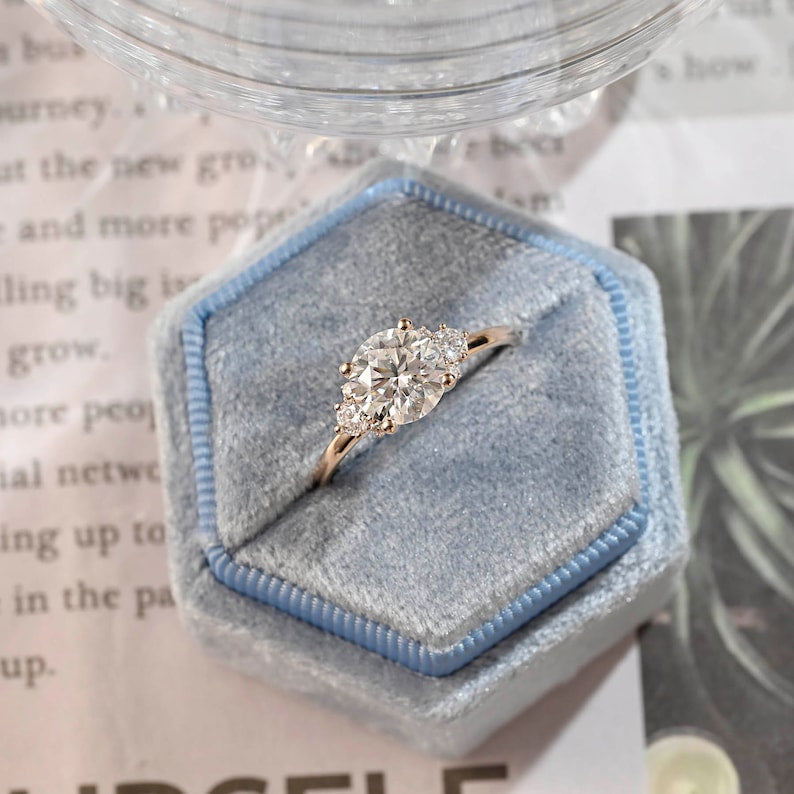 1.0 - 3.0 CT Round F/VS1 CVD Diamond Cluster Engagement Ring - Camila Brown